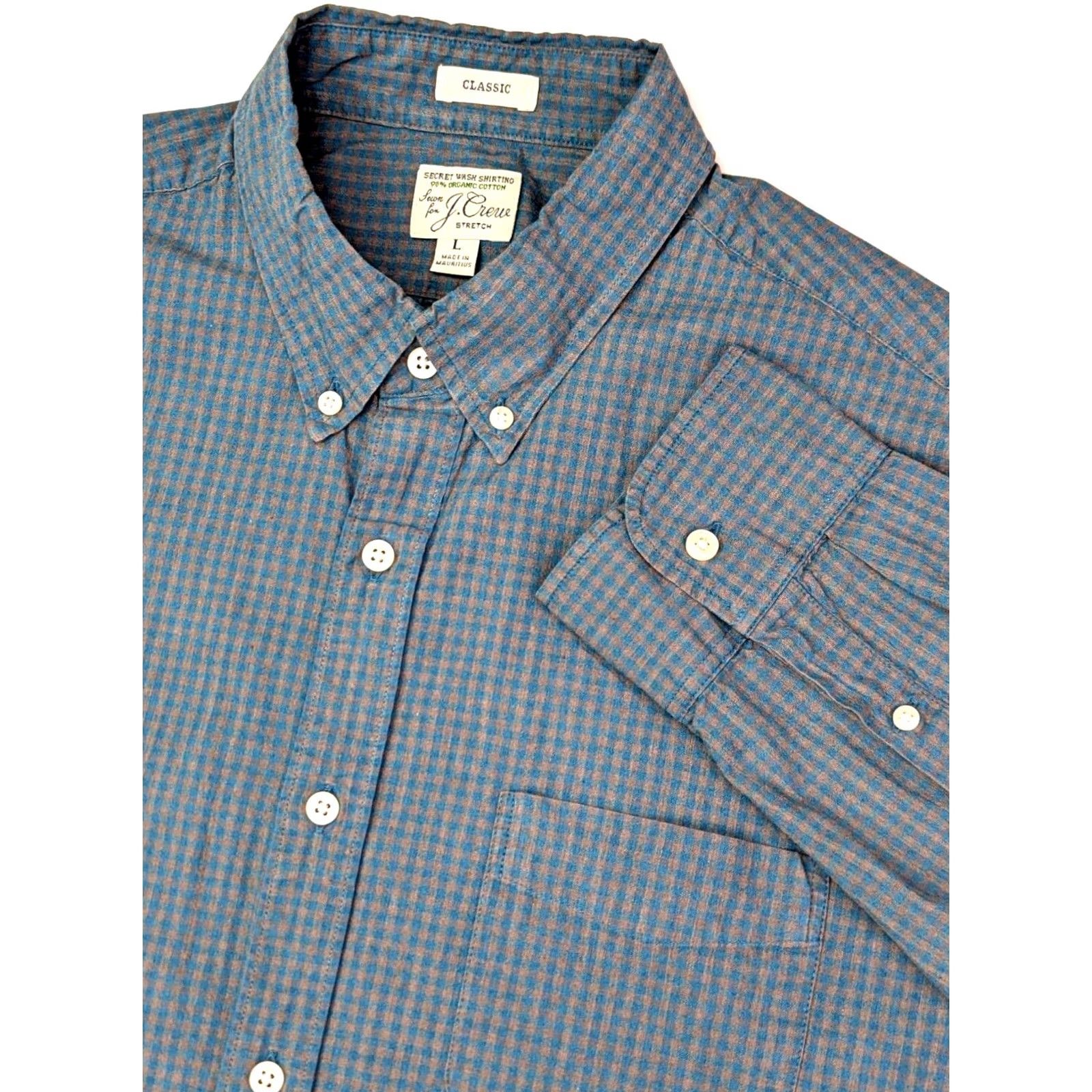 J.Crew J.CREW Button-Up Shirt Men L Green 44x30 Organic Cotton Secret Wash Stretch Size XL Regular Slim Pattern Floral Casual Business Travel Size US XL / EU 56 / 4 - 2 Thumbnail