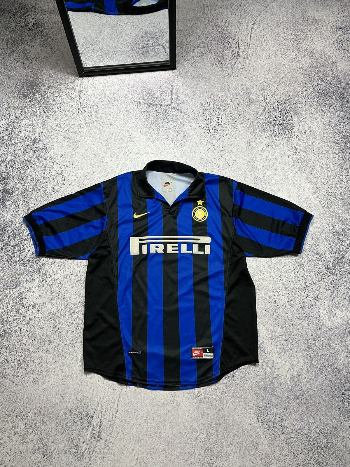 Vintage Nike Inter Milan 1998 #11 Ventola Home Soccer Jersey