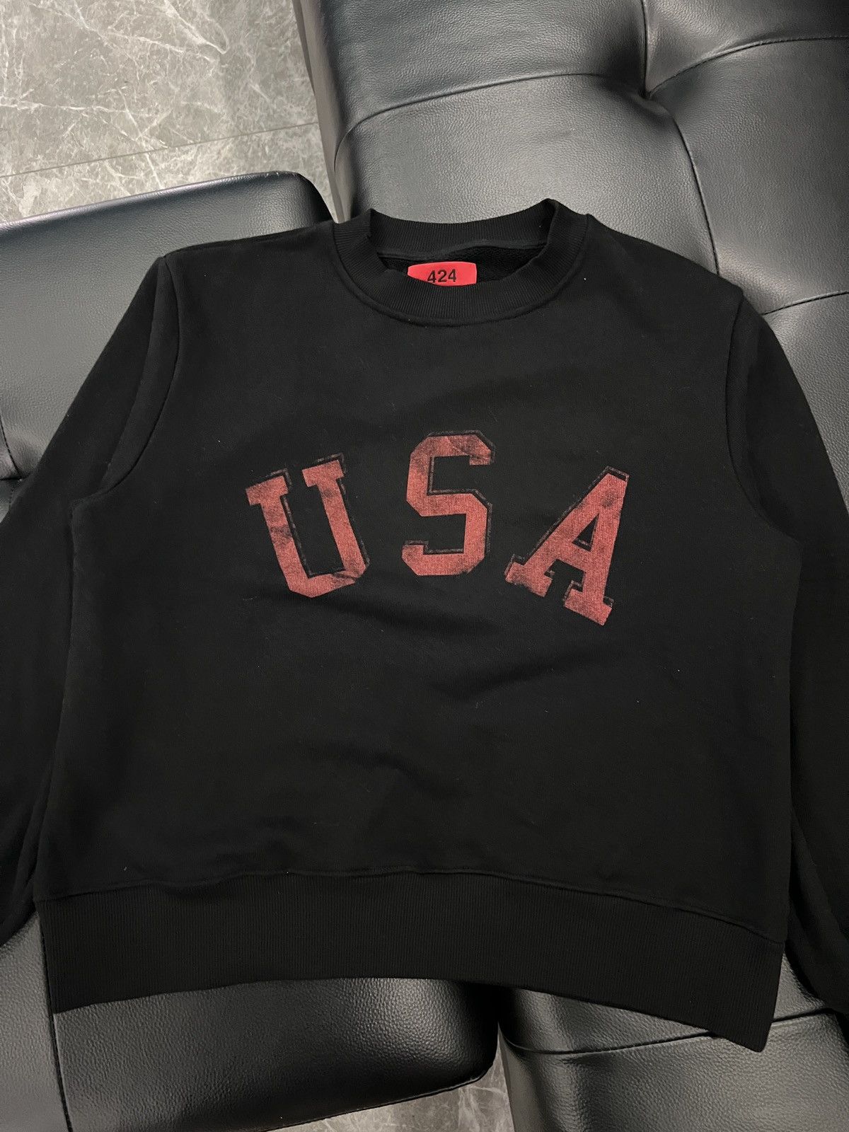 424 424 AW18 Distressed USA Sweatshirt Size US M / EU 48-50 / 2 - 3 Thumbnail