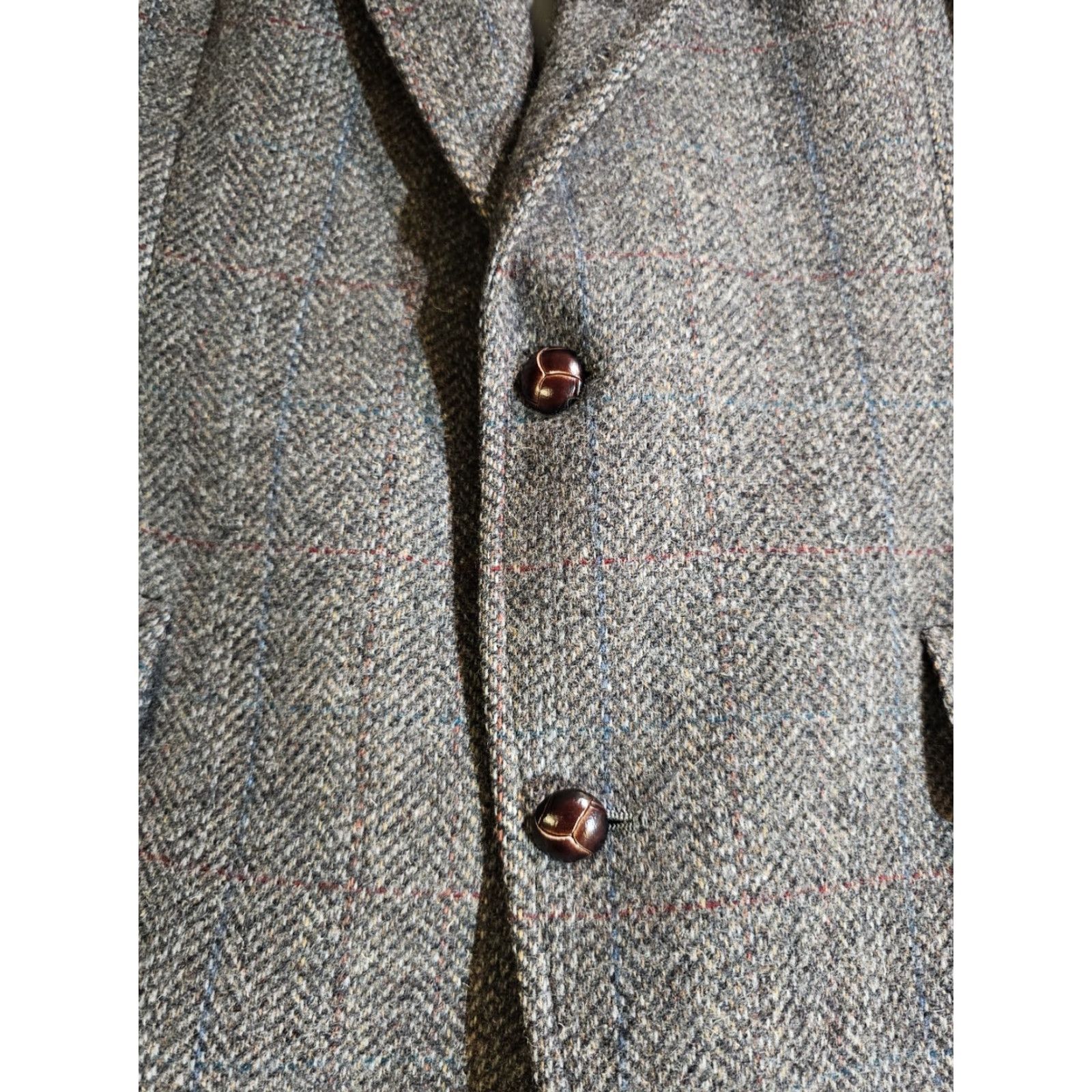 Pendleton VINTAGE Pendleton Blazer Coat Men 44 Long Wool Gray Herringbone Suit Coat Size 44R - 5 Thumbnail