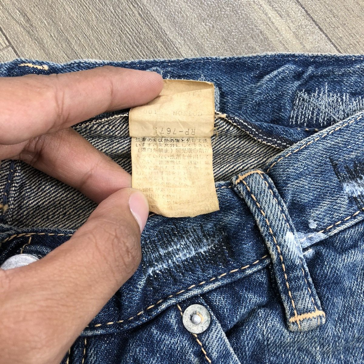 If Six Was Nine × Le Grande Bleu (L.G.B.) 🇯🇵2000s Repack Japan Reconstucted Distressed Flared Jeans Size US 32 / EU 48 - 17 Thumbnail