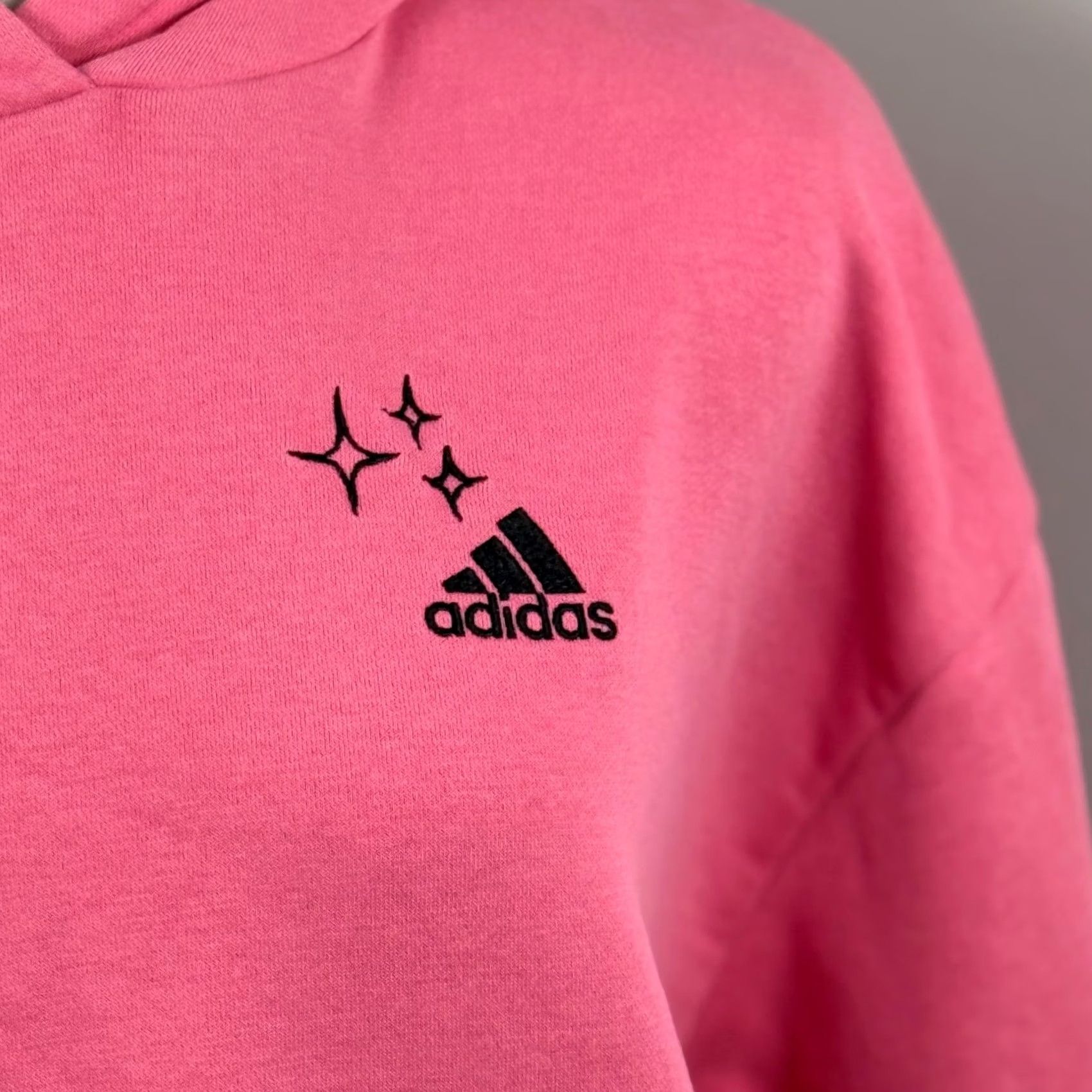 Adidas Adidas Pink Fleece Hoodie Pullover Sporty Heart Embroidery Small Size S / US 4 / IT 40 - 4 Thumbnail