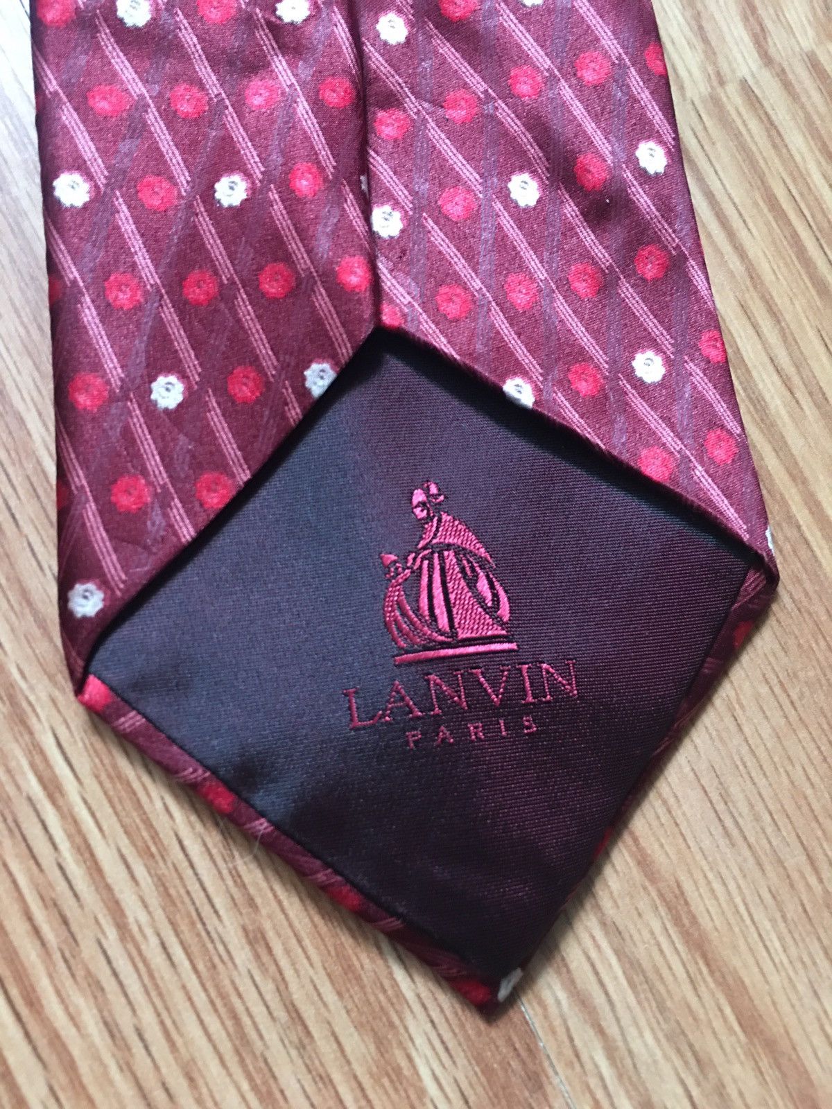 Lanvin Lanvin Paris Floral Print Silk Mens Tie Size ONE SIZE - 4 Thumbnail