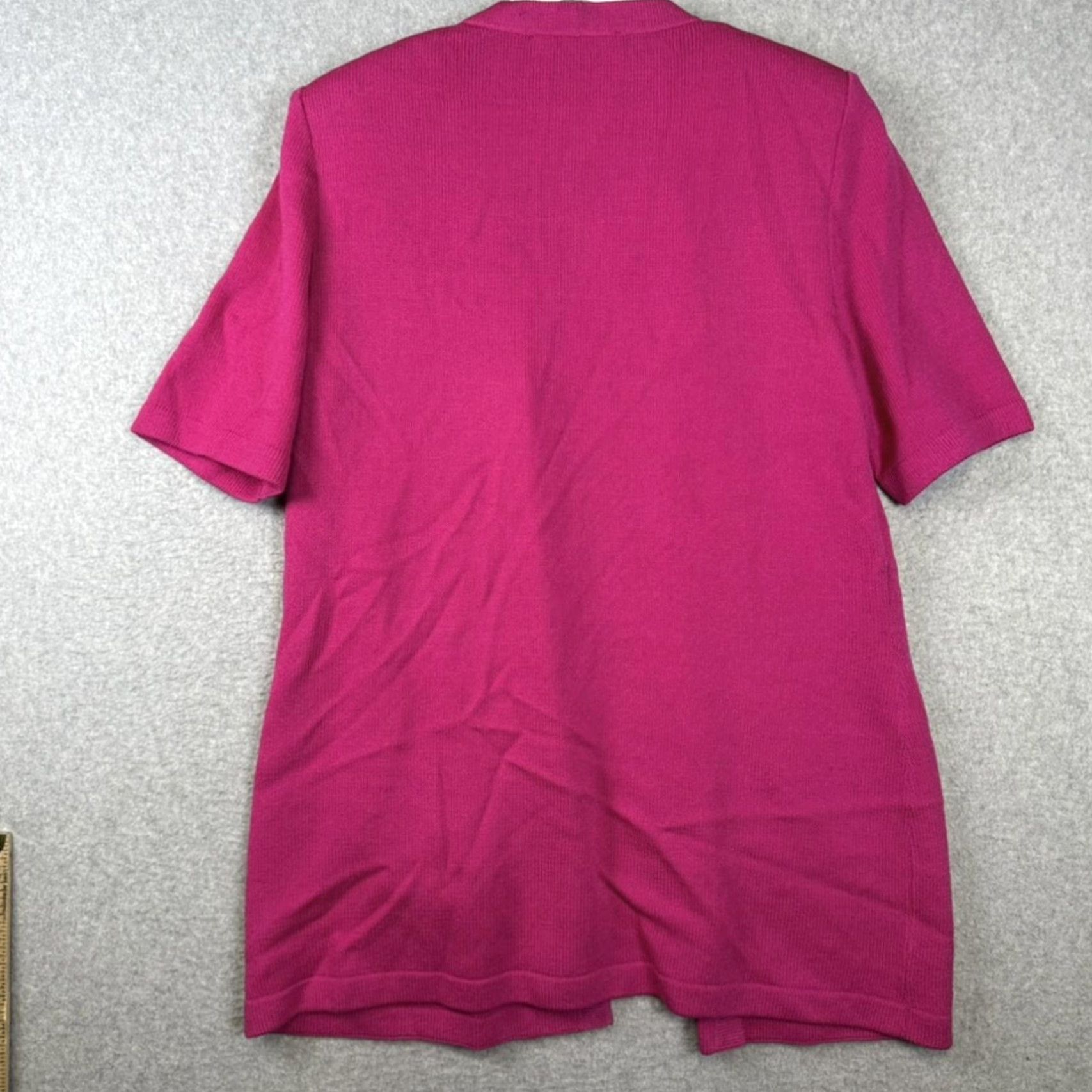 St. John VINTAGE St. John Cardigan Women's L Pink Knit Short Sleeve Sweater Large Pink Womens Size L / US 10 / IT 46 - 6 Thumbnail