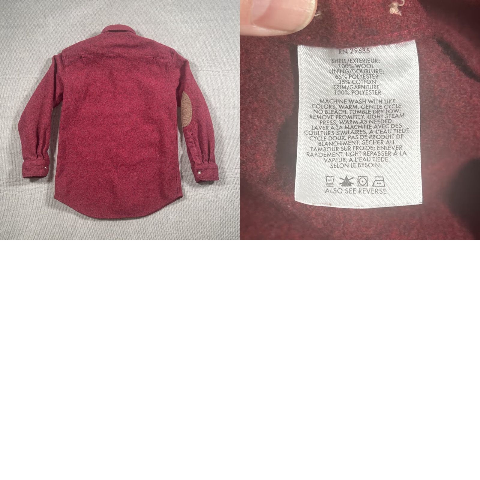 Pendleton Pendleton Trail Shirt Mens L Red Wool Virgin Wool Elbow Patches Button-Up Pocket Classic Outdoor USA 100% Virgin Wool Size US L / EU 52-54 / 3 - 8 Thumbnail