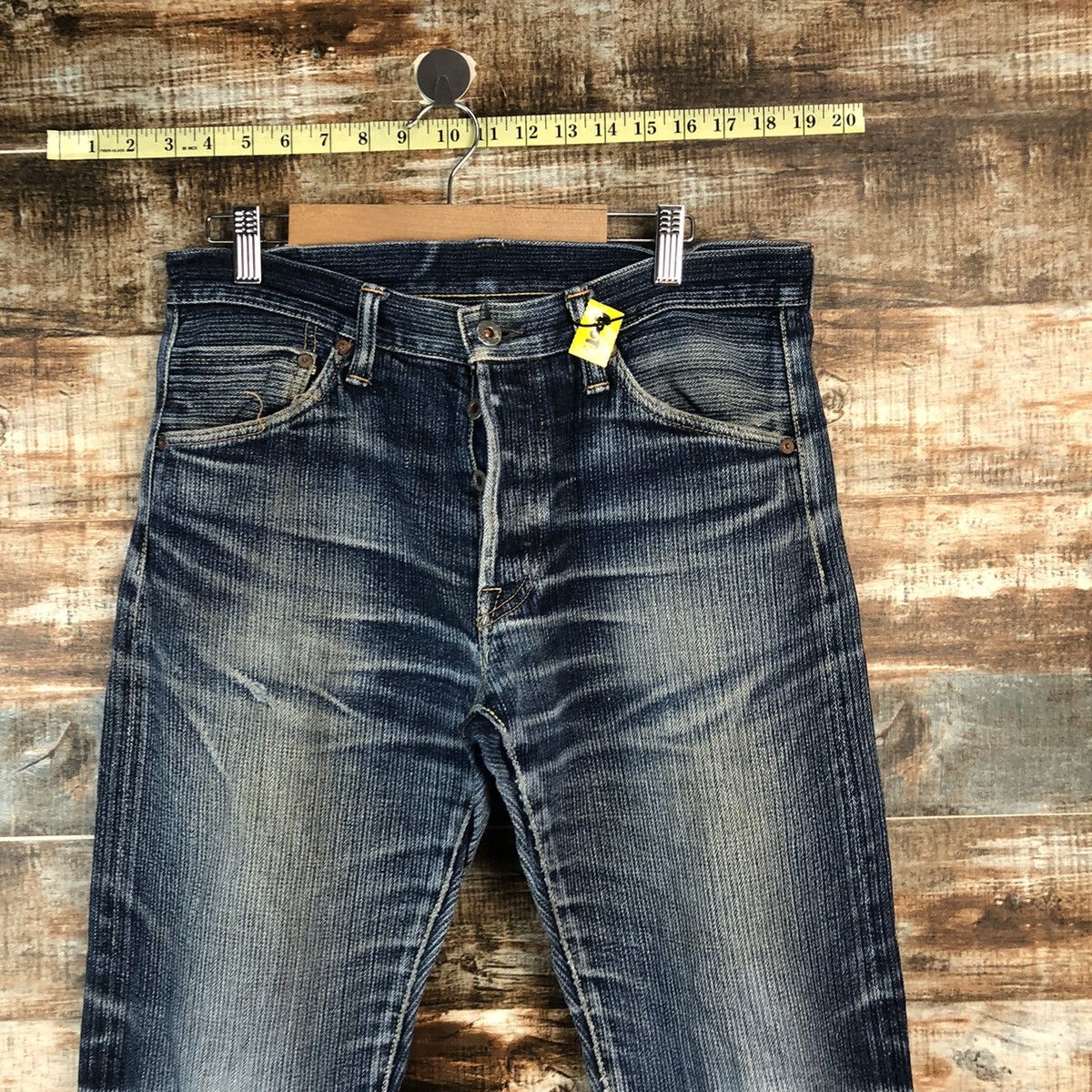 Japanese Brand DL Graph Zero Blue Distressed selvedge Denim Pants #A2073 Size US 33 - 4 Thumbnail