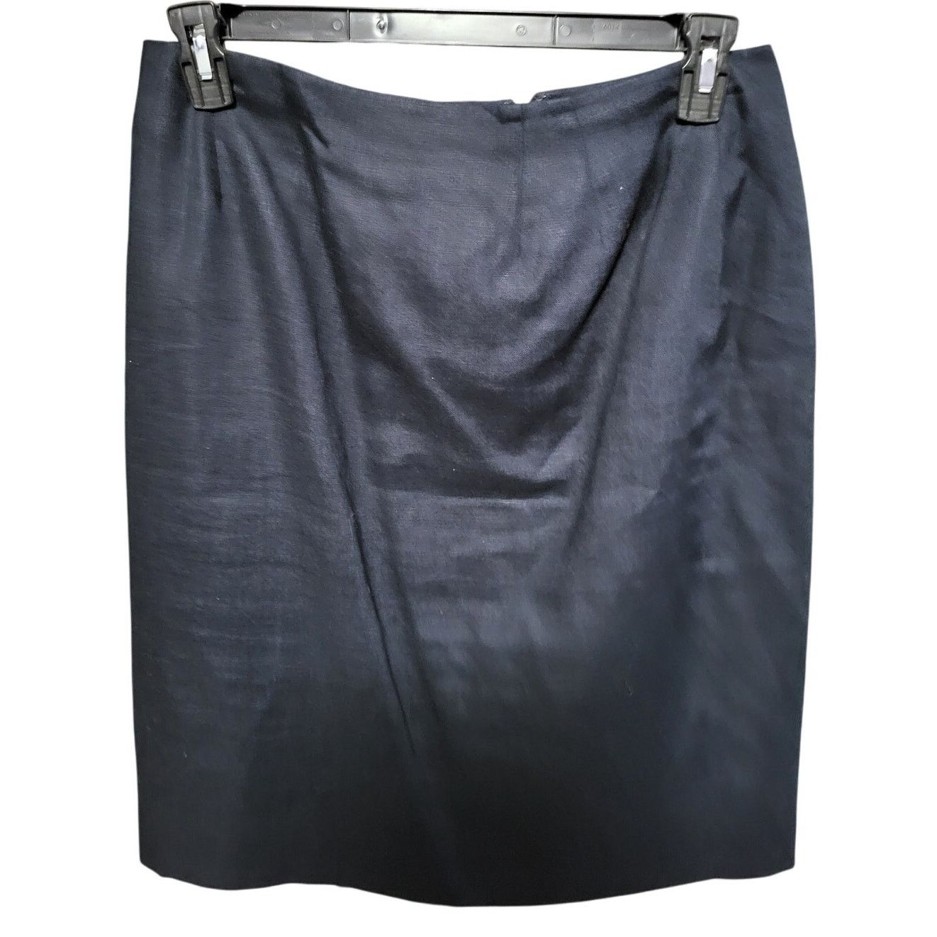 Other Valerie Stevens Pure Linen Dark Blue/Black Pencil Skirt - 14 Size 36" / US 14 / IT 50 - 1 Thumbnail