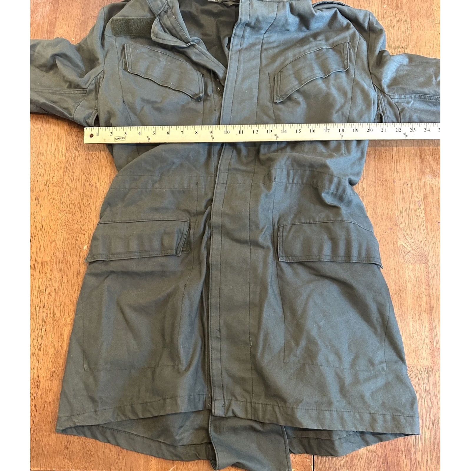 Vintage VINTAGE Women’s Long Utility Jacket M Green Cargo Size M / US 6-8 / IT 42-44 - 3 Thumbnail