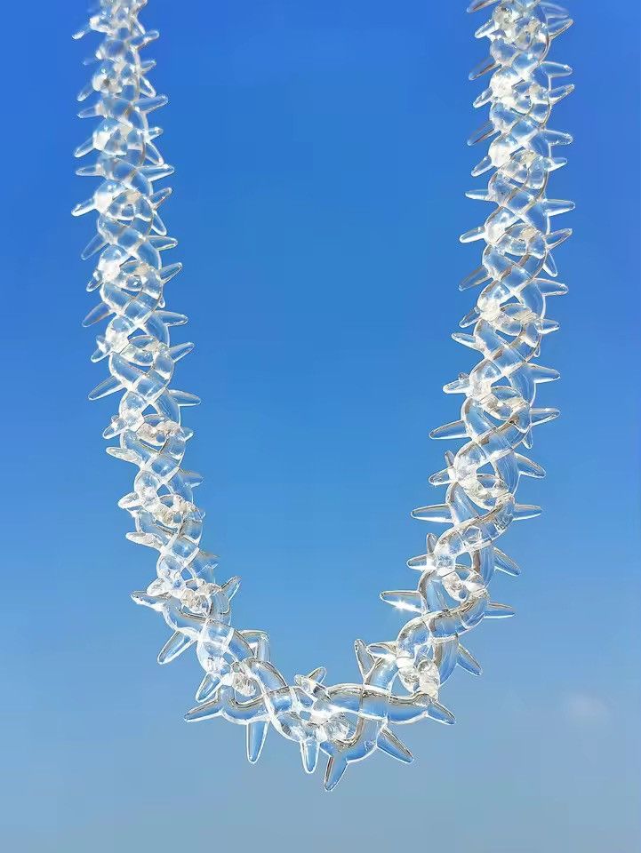 Other Clear Spike Torn Chain Necklace Size ONE SIZE - 4 Thumbnail