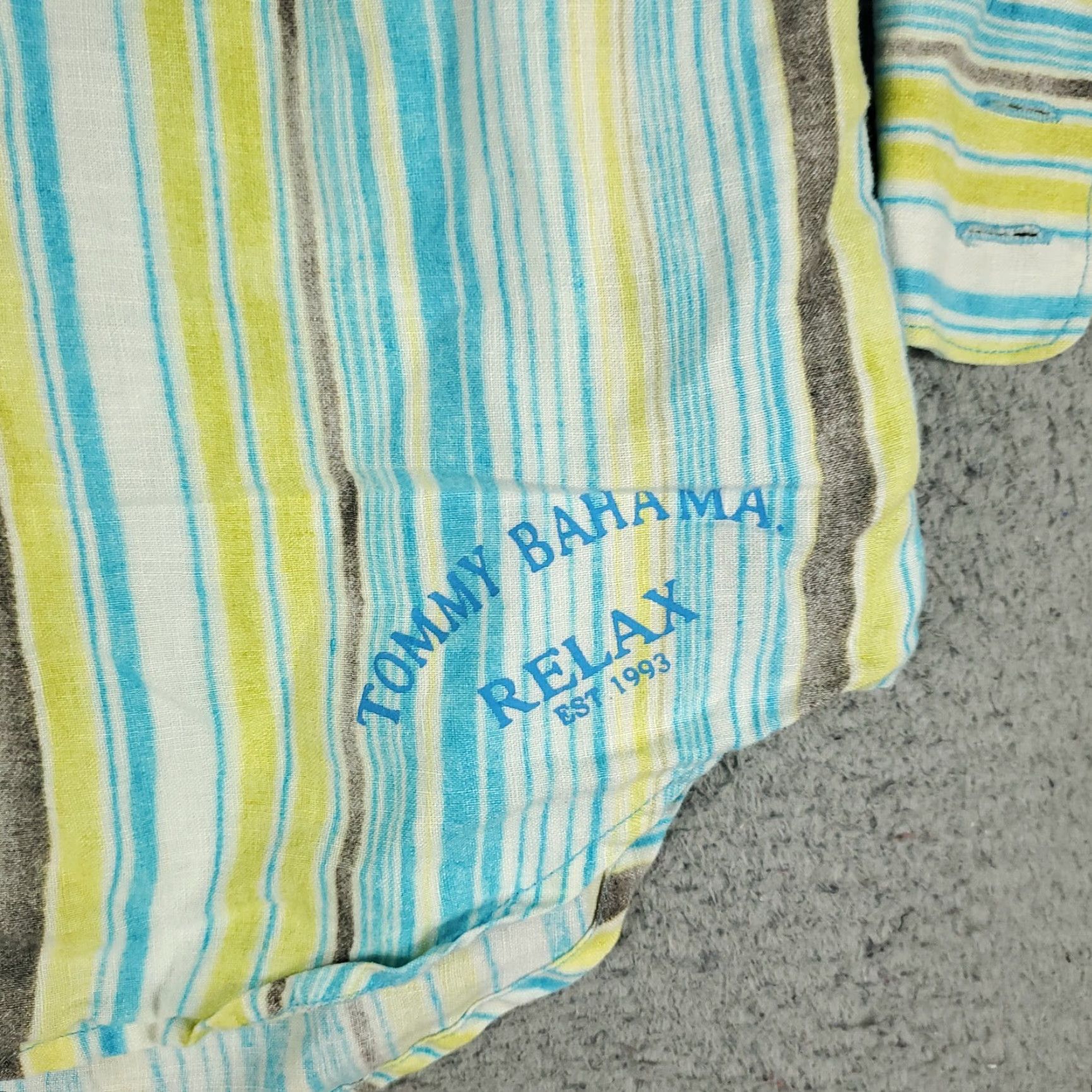 Tommy Bahama Tommy Bahama Shirt Mens 2XL Beige Striped Linen Button-Up Long Sleeve Size US XXL / EU 58 / 5 - 3 Thumbnail