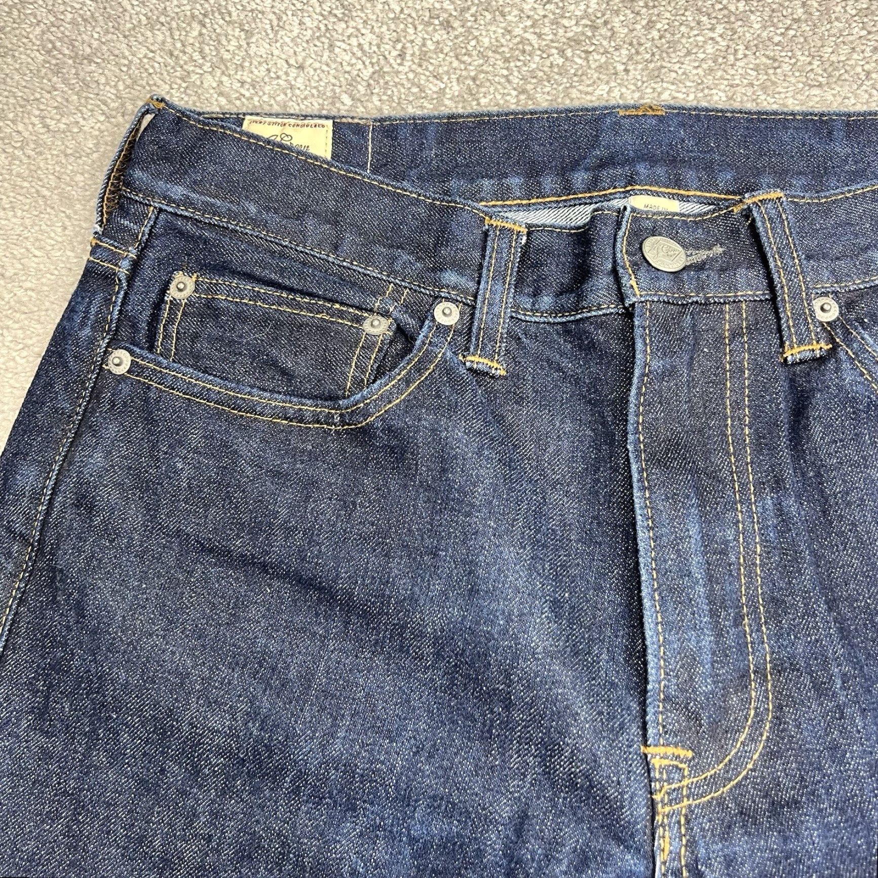 J.Crew VINTAGE J.CREW 770 Jeans Mens 30x34 Dark Blue Wash Kaihara Japanese Denim Cotton Dresswear Straight Size US 30 / EU 46 - 3 Thumbnail