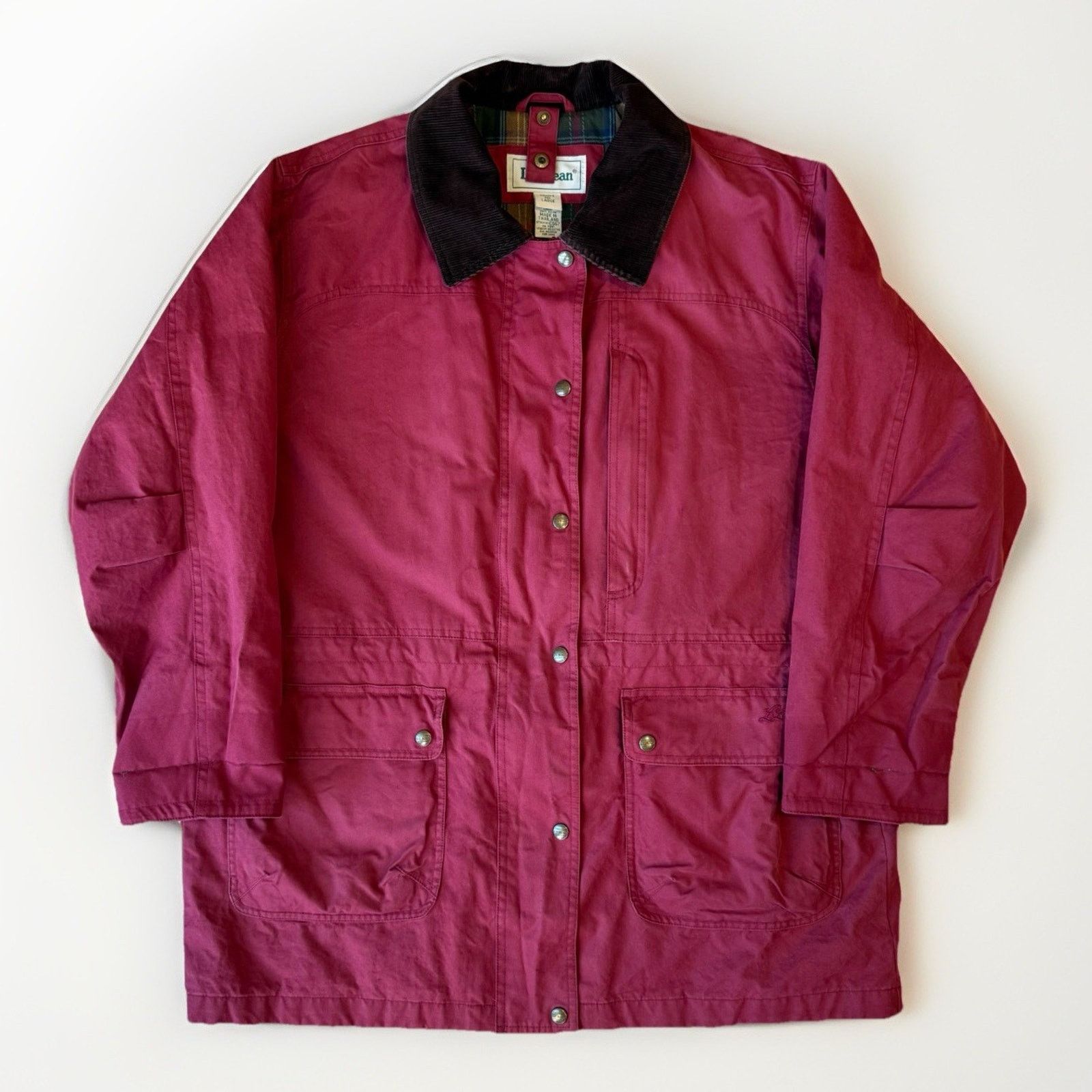 L.L. Bean LL Bean Chore Coat Women's Large Red Long Full Zip Heavy Size L / US 10 / IT 46 - 1 Thumbnail