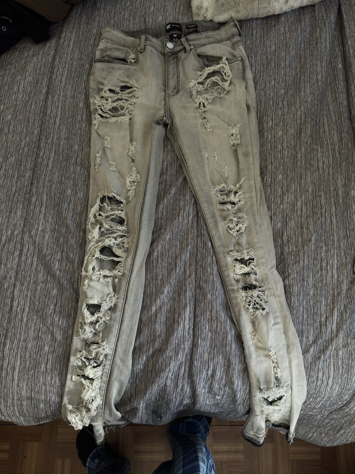 Japanese Brand Distressed denims Size US 31 - 2 Thumbnail