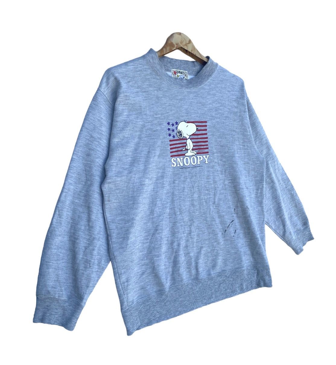 Peanuts × Vintage Vintage Snoopy American Flat Sweatshirt Cartoon Animation Size US XL / EU 56 / 4 - 2 Thumbnail