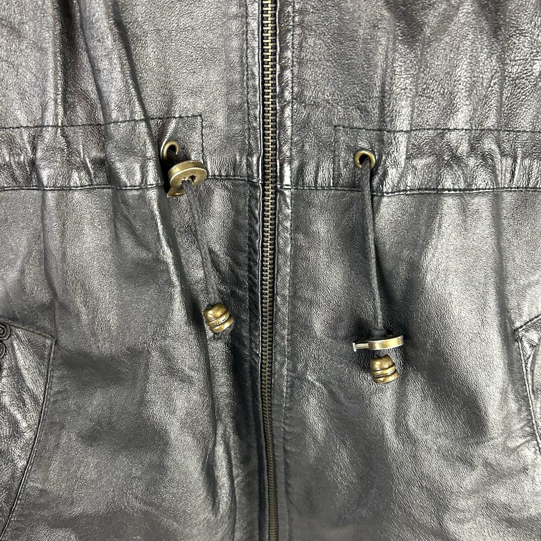 Vintage VINTAGE Global Identity G III Black Leather Jacket Coat Hood Embroidered Paisley Med Women Jacket Overcoat Size M / US 6-8 / IT 42-44 - 6 Thumbnail