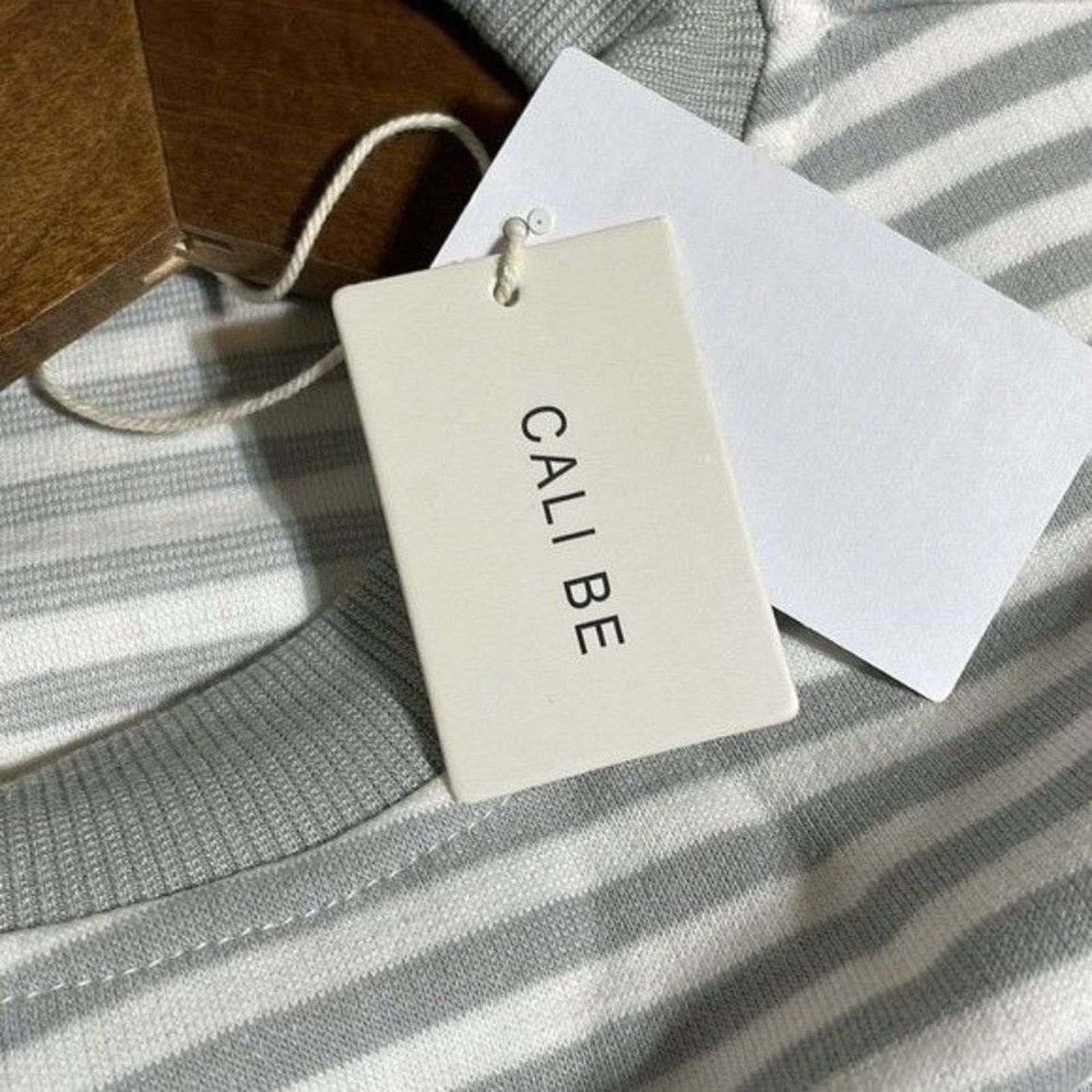 Nordstrom Cali Be Gray Striped Layered Oversized Sweatshirt New Medium Size M / US 6-8 / IT 42-44 - 9 Thumbnail