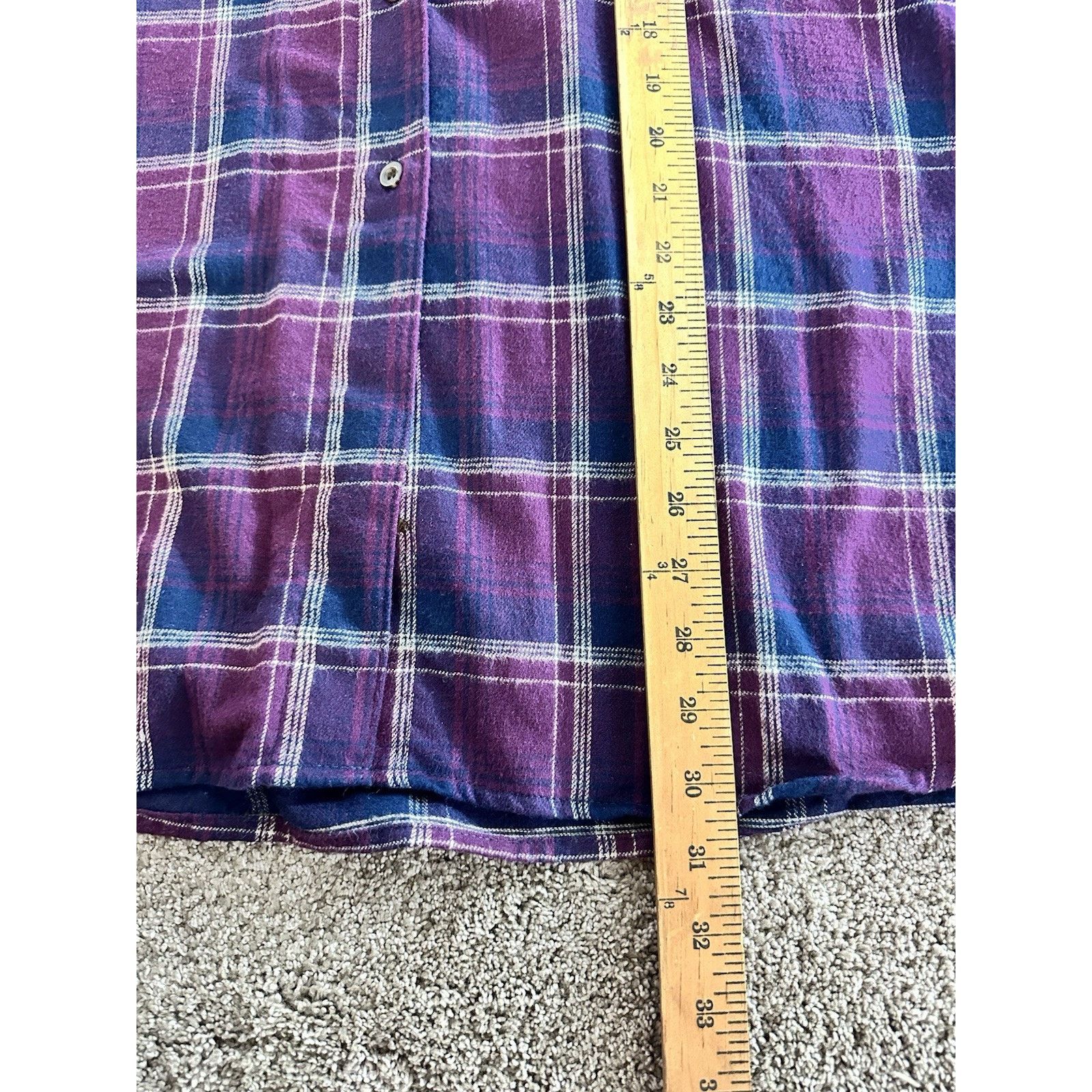 Woolrich Woolen Mills Woolrich Womens XL Flannel Shirt Purple Plaid Size XL / US 12-14 / IT 48-50 - 6 Thumbnail