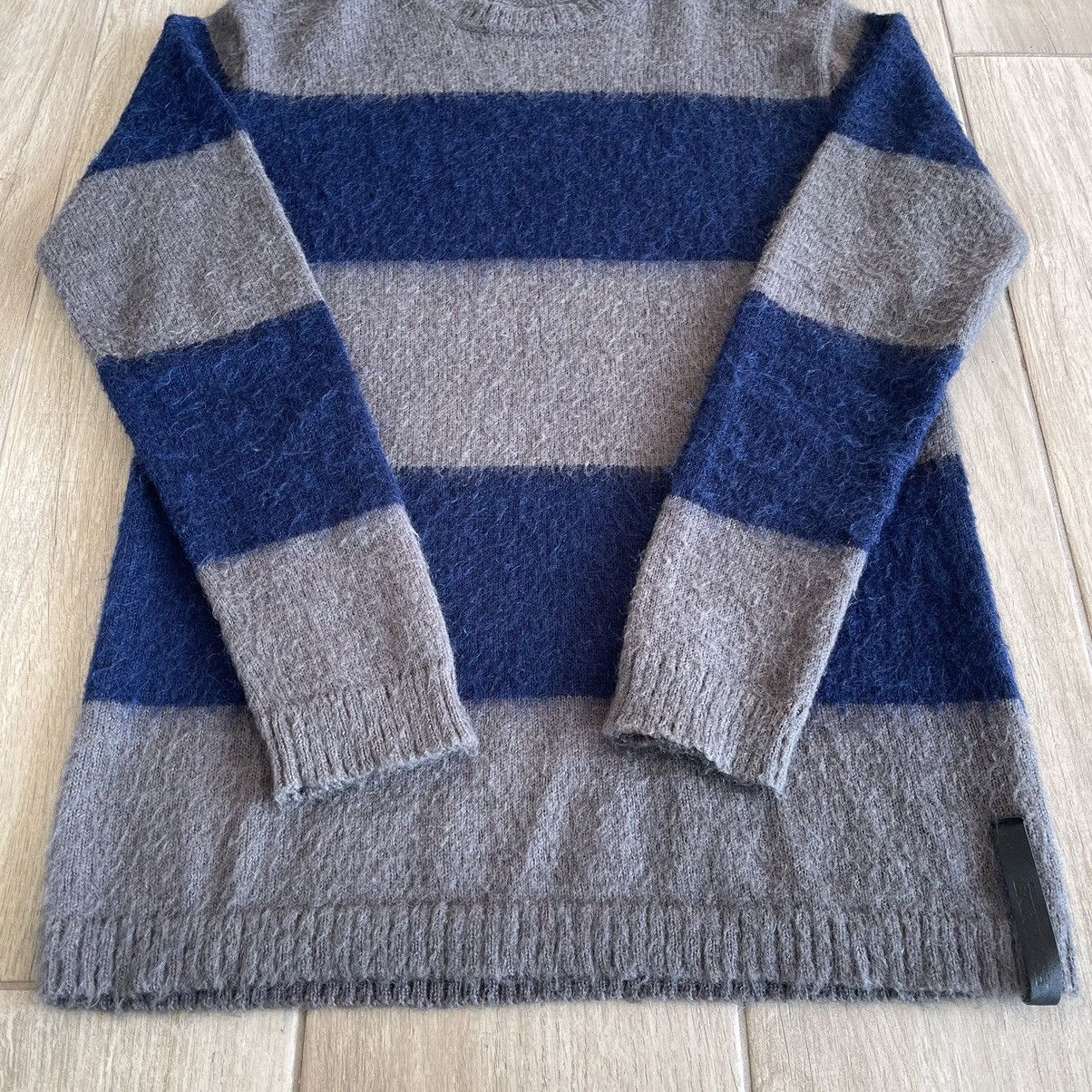 Isamu Katayama Backlash Border Stripe Mohair Ribbed Knit Sweater Size US M / EU 48-50 / 2 - 3 Thumbnail