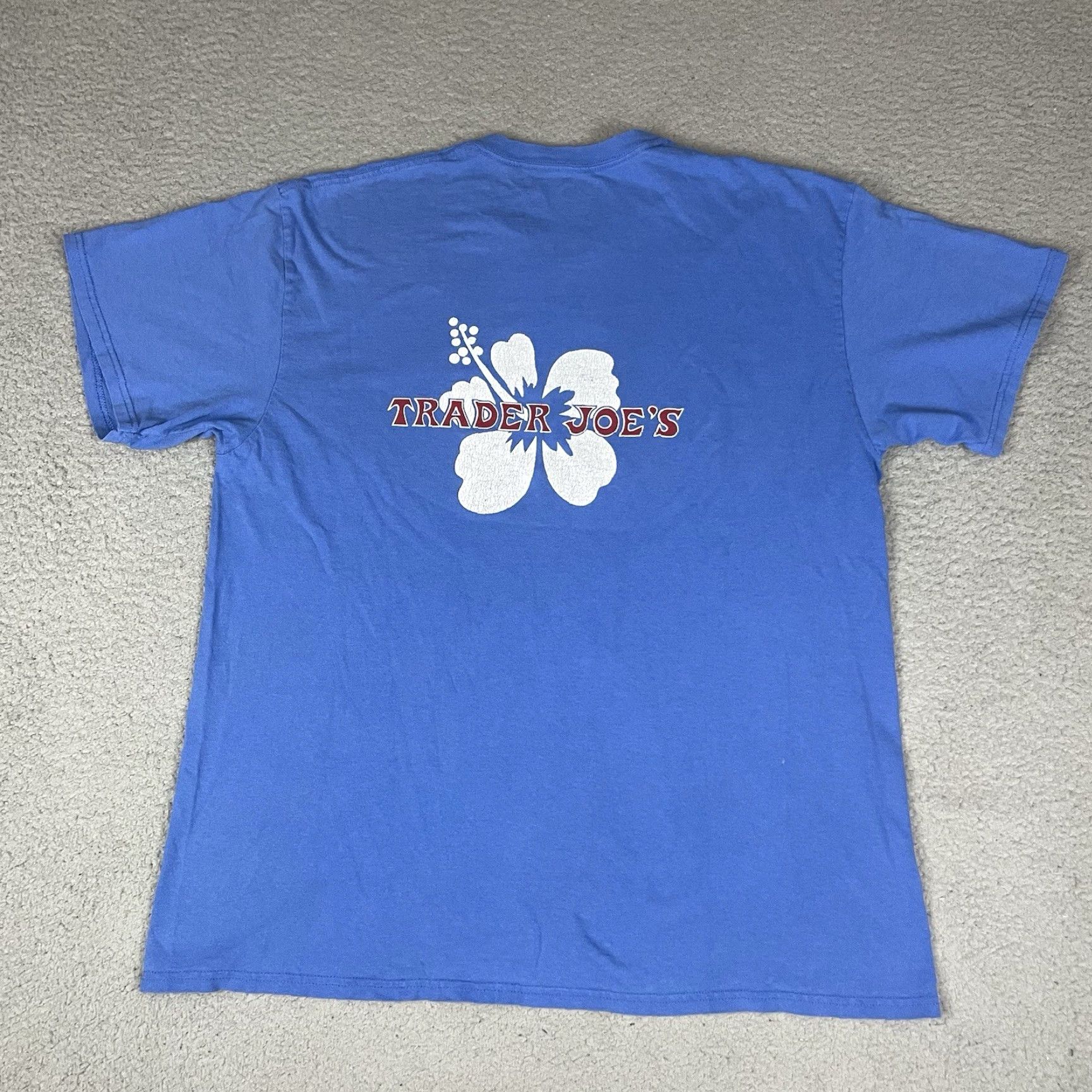 Port & Company Trader Joes T Shirt Port & Company XL Blue Unisex Adults Short Sleeve Crew Neck Logo Made USA/USA Theme Classic Hipster Nature Outdoor 2010s Size US XL / EU 56 / 4 - 7 Thumbnail