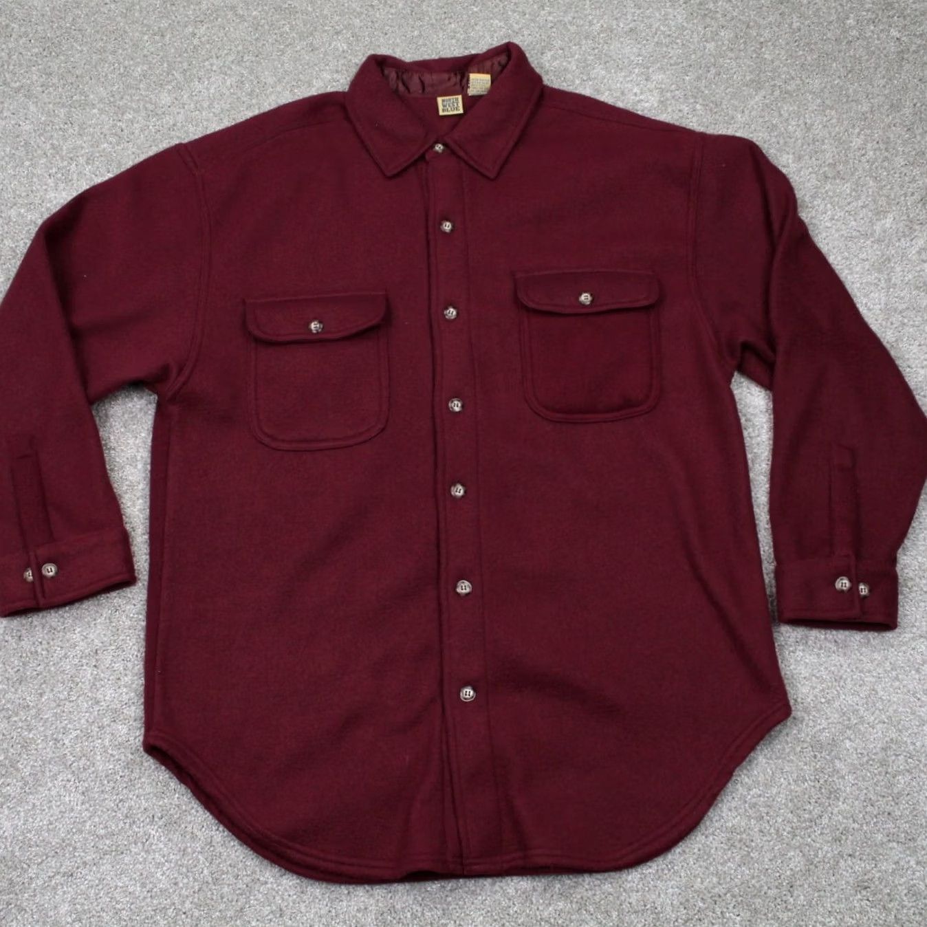 Doublet VTG Northwest Blue Shirt Mens Medium Red Polyester Long Sleeve Button-Up Pocketed Casual Western 90s Style Ver 50in Chest Mens Size US M / EU 48-50 / 2 - 2 Thumbnail