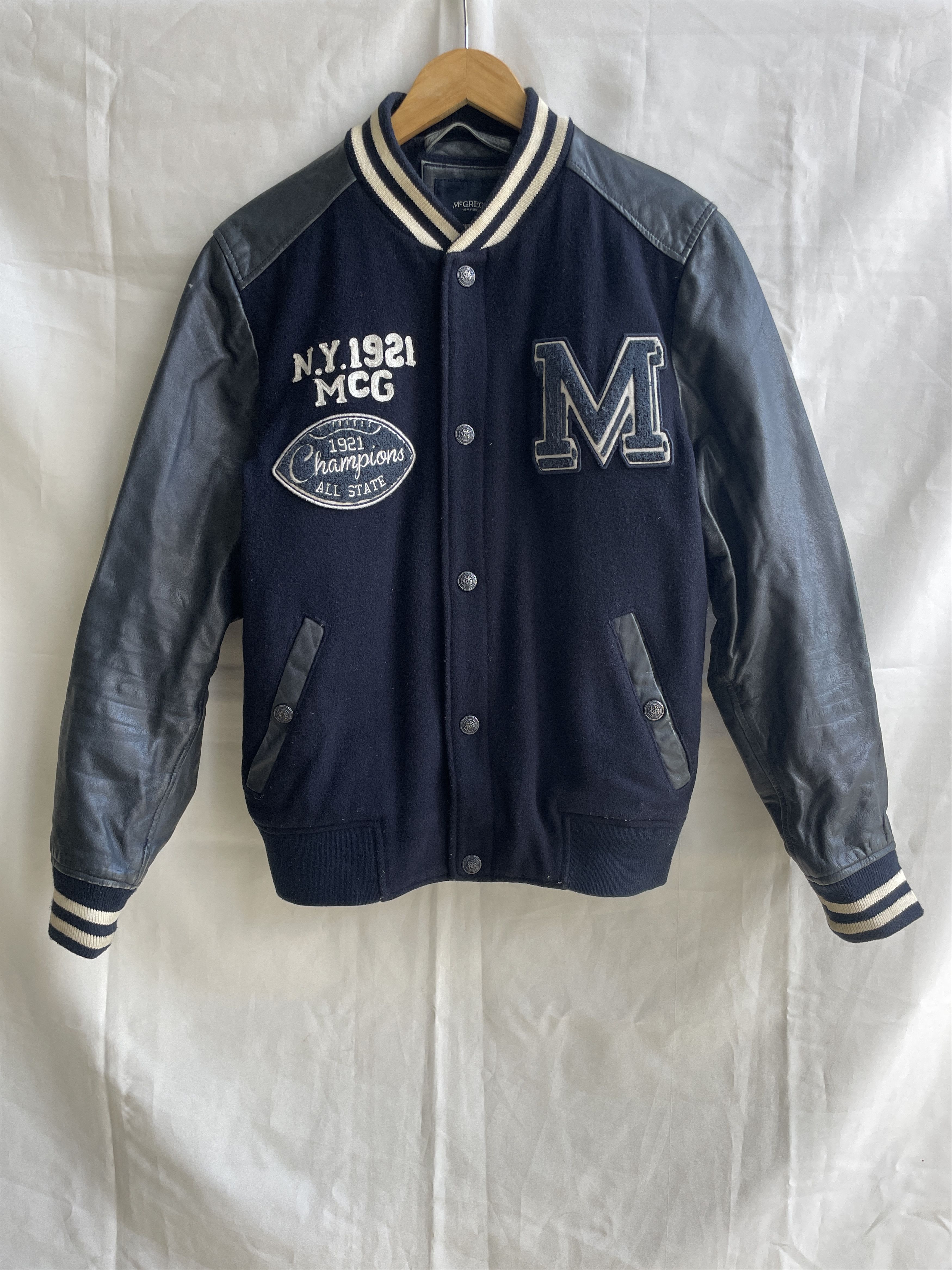 McGregor McGregor Trainer Beamen Wool Leather Varsity Bomber Jacket Size US M / EU 48-50 / 2 - 1 Thumbnail