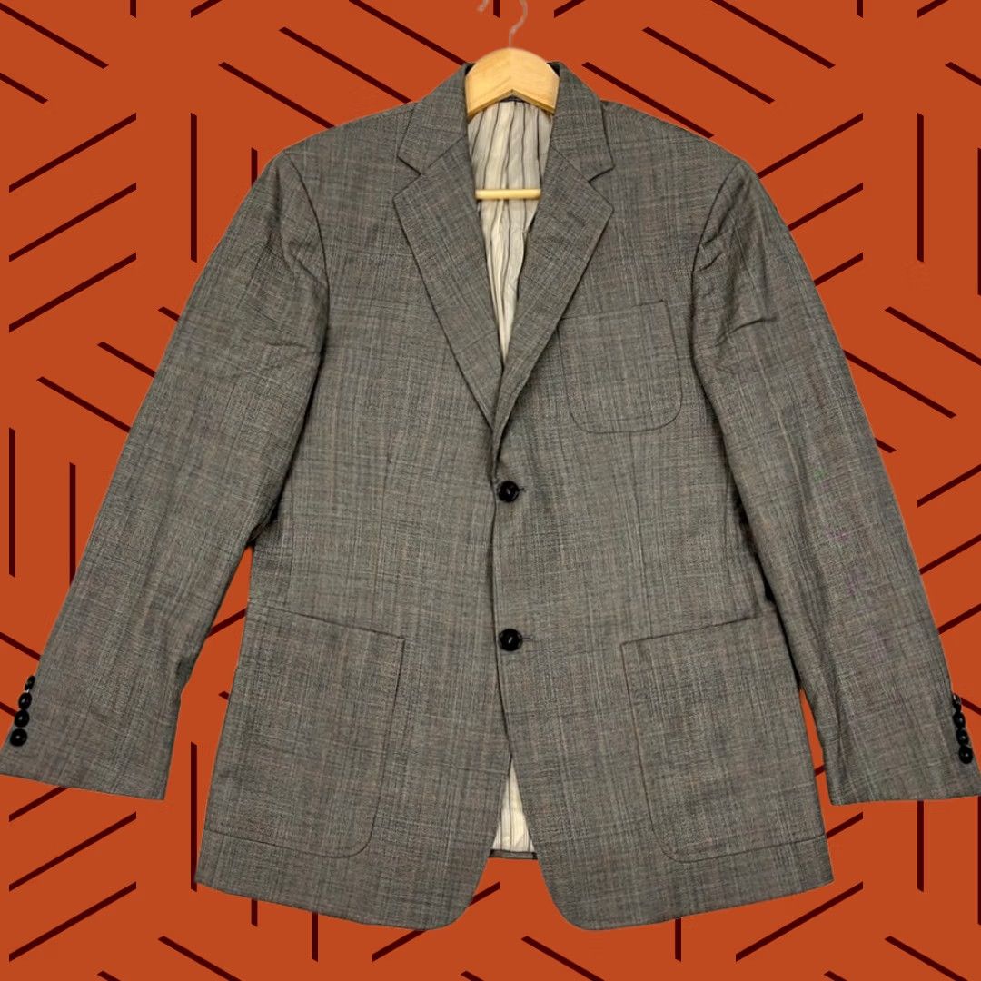 Billy Reid VINTAGE Billy Reid Blazer Mens 40R Gray Glen Check Wool 2-Button Coat Suit Jacket Career Size 40R - 1 Thumbnail