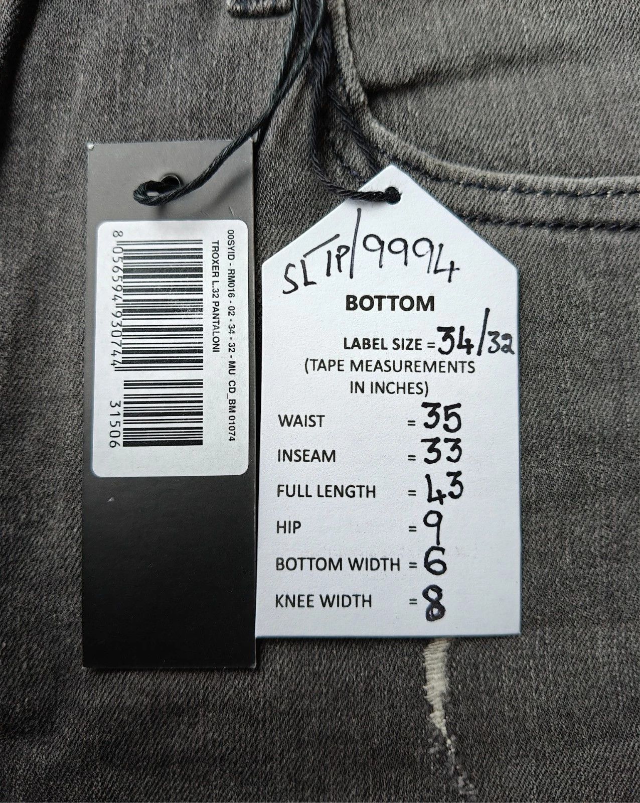 Diesel Diesel TROXER L.32 MENS JEANS SLTP/9994 Size US 34 / EU 50 - 6 Thumbnail