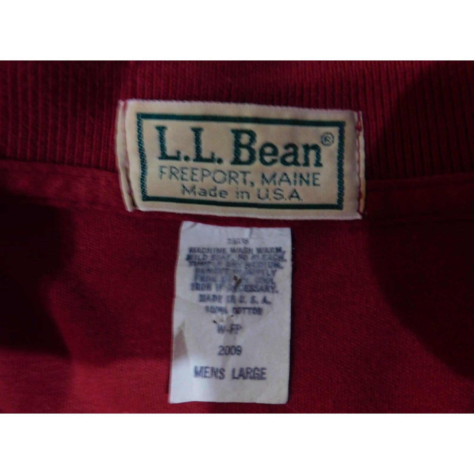 Vintage VINTAGE LL Bean Shirt Mens Large Long Sleeve Made USA 90s Classic Polo Solid Red Cotton Size US L / EU 52-54 / 3 - 7 Thumbnail