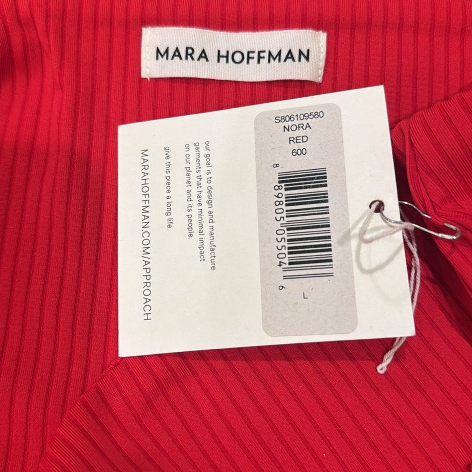 Mara Hoffman Mara Hoffman Nora Hipster Ribbed Bikini Bottoms - Red Size L Size ONE SIZE - 6 Thumbnail