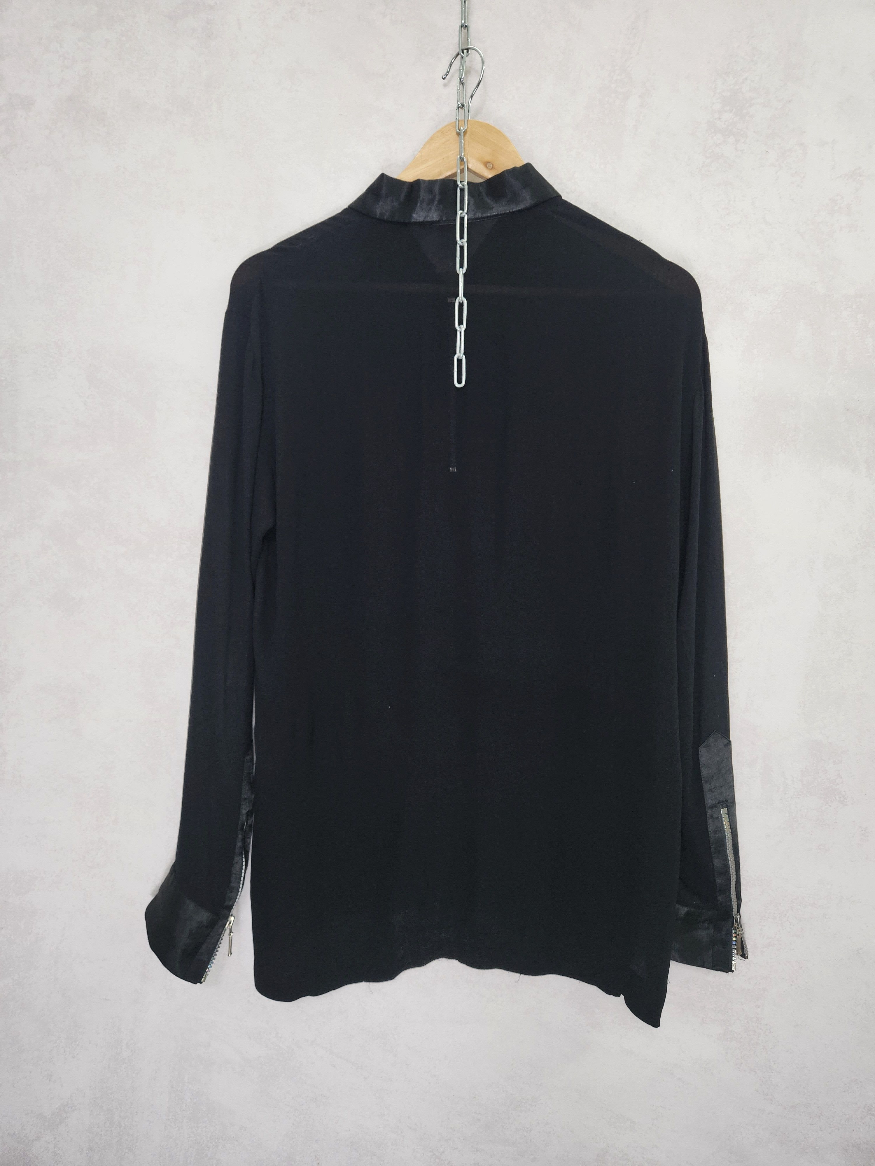 Issey Miyake Issey miyake black cupro 1/3 zip blouse shirt size M Size M / US 6-8 / IT 42-44 - 7 Thumbnail