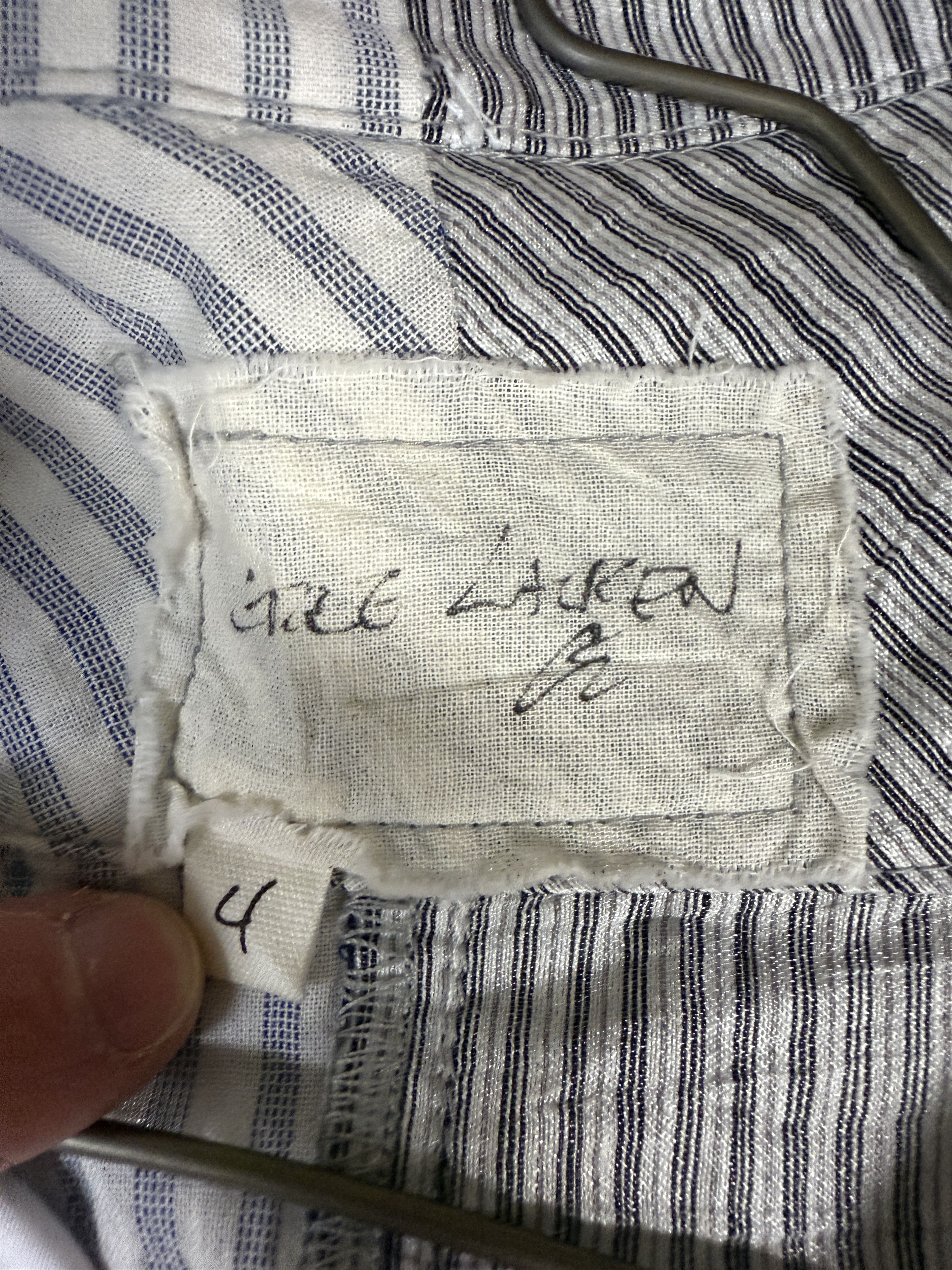 Greg Lauren $1k Greg Lauren Stripe Classic Bib Studio Shirt Size US XL / EU 56 / 4 - 3 Thumbnail