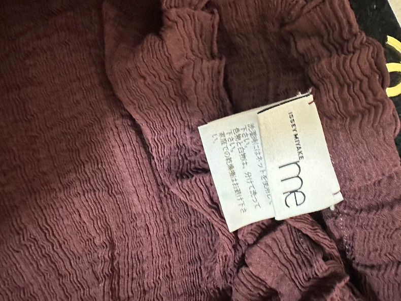 Issey Miyake Issey Miyake size:one size Wine-red crepe wide-crotch pant Size 22" - 4 Thumbnail