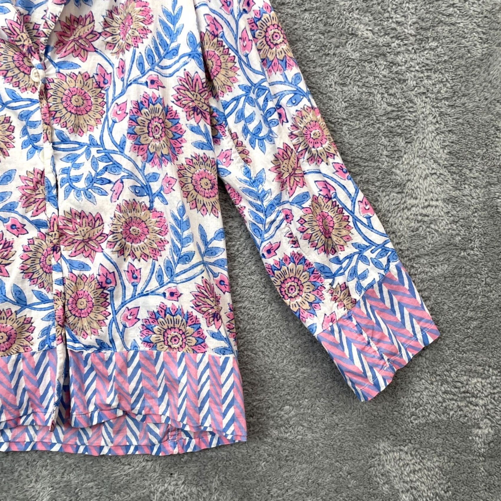 J.Crew J.CREW Button-Up Top Womens Small White Floral Cotton Collared Shirt Light Boho Shirt Ladies Color White Casual Party/Cocktail Spring Summer あり Size S / US 4 / IT 40 - 5 Thumbnail