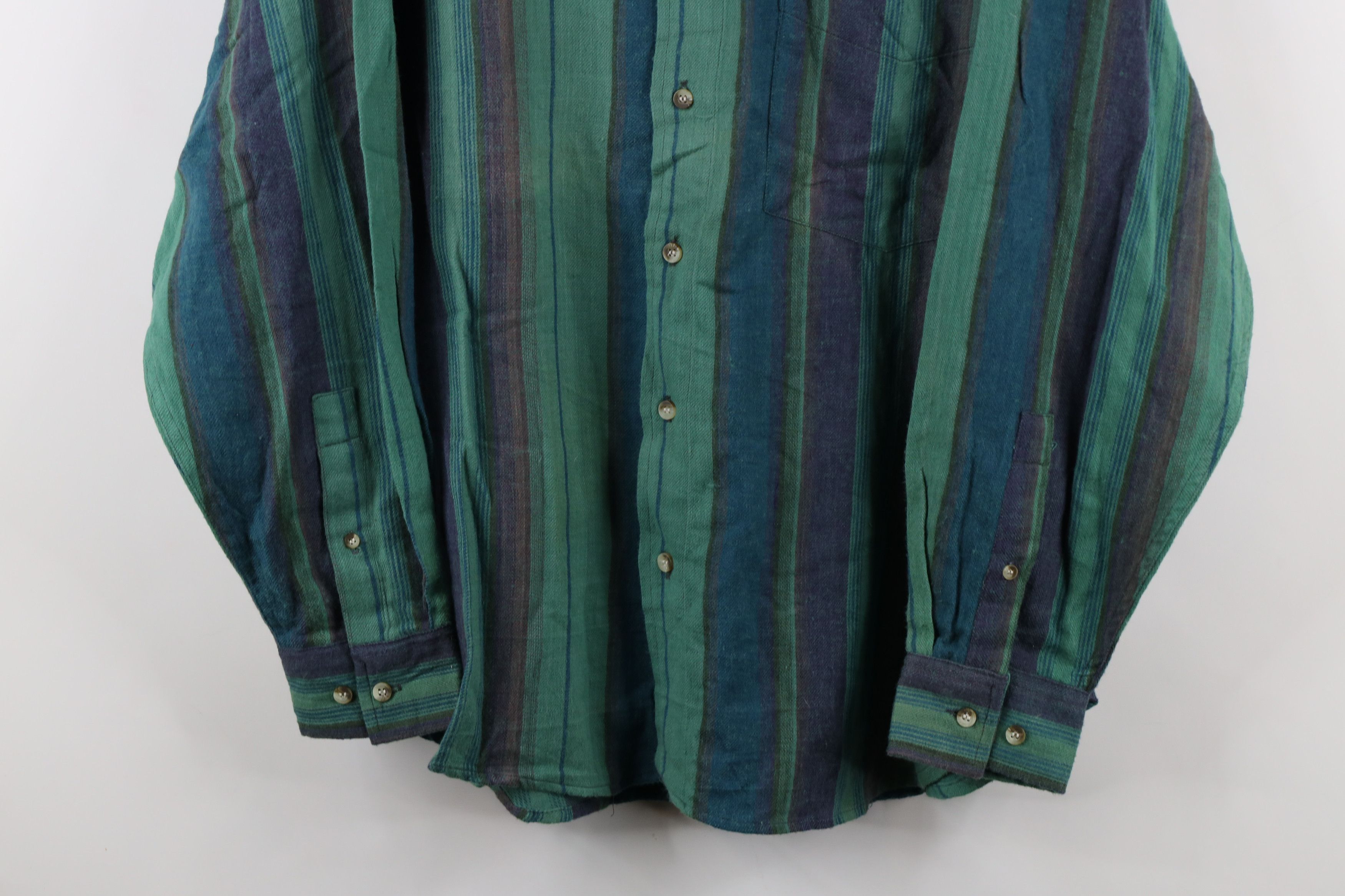 Vintage Vintage 90s Streetwear Flannel Band Collar Button Shirt Size US XL / EU 56 / 4 - 3 Thumbnail