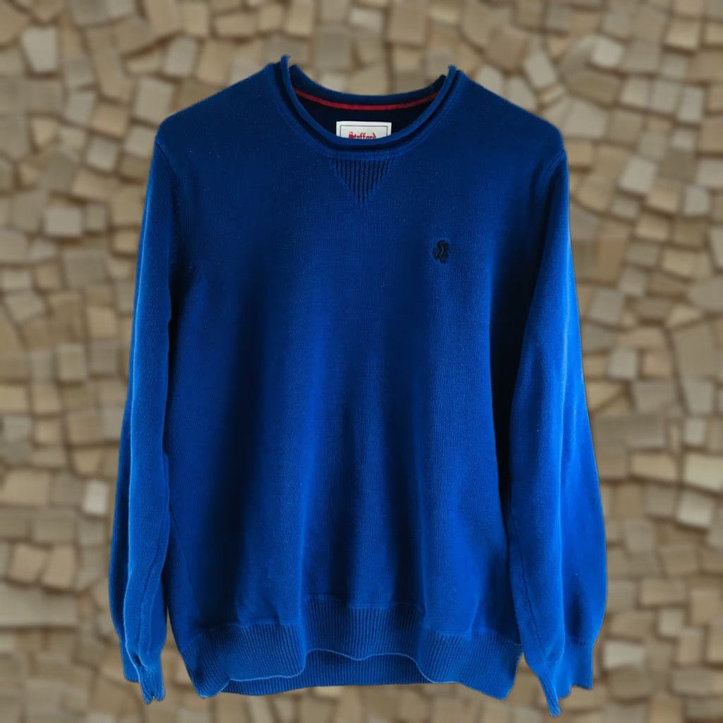 Stafford Stafford Sweater Shirt Men Medium Blue Long Sleeve Crew Neck Knitted Pullover Modern Size US M / EU 48-50 / 2 - 1 Thumbnail