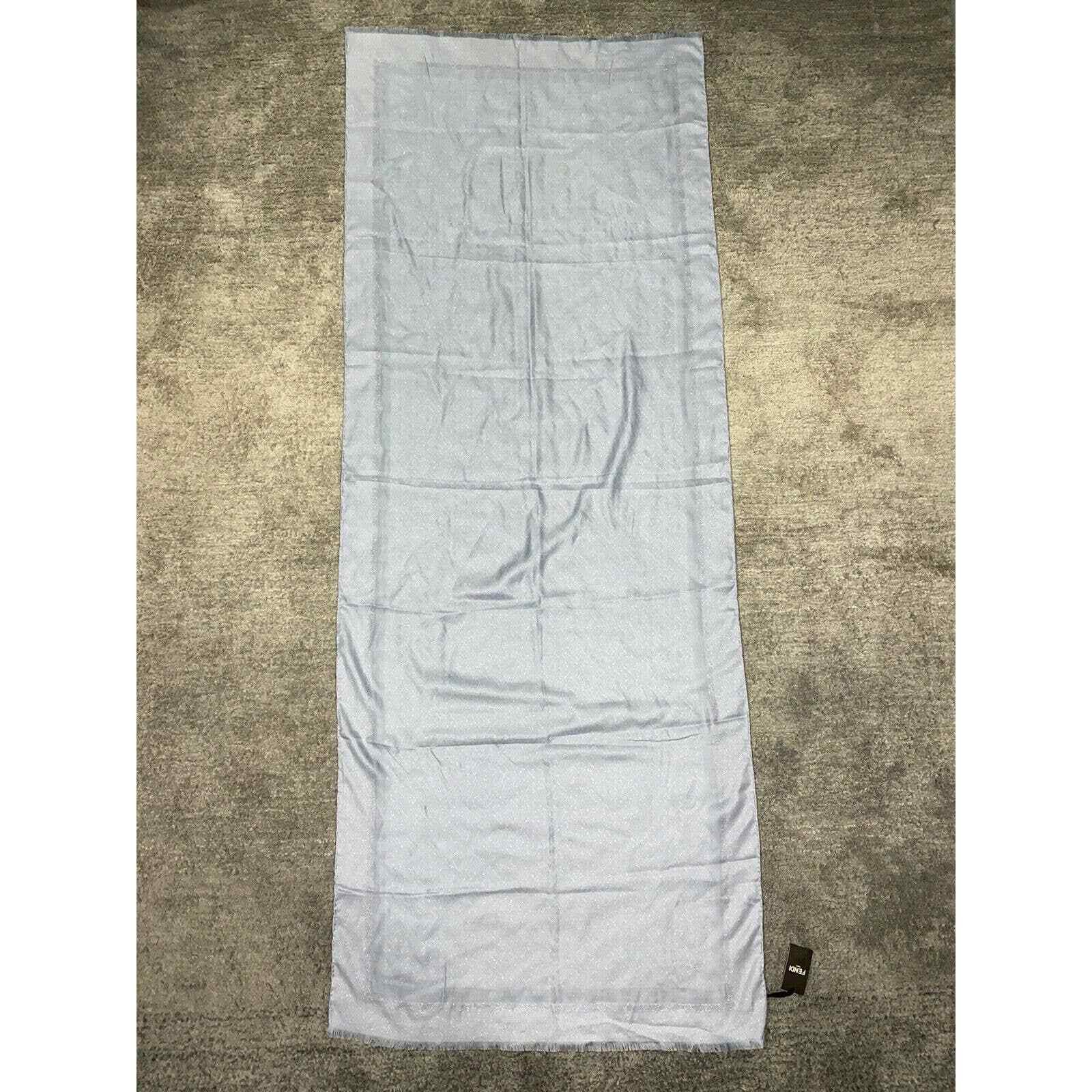 Fendi Fendi Monogram Logo Silk Fringe Hem Wrap Shawl Stole Scarf Size ONE SIZE - 6 Thumbnail