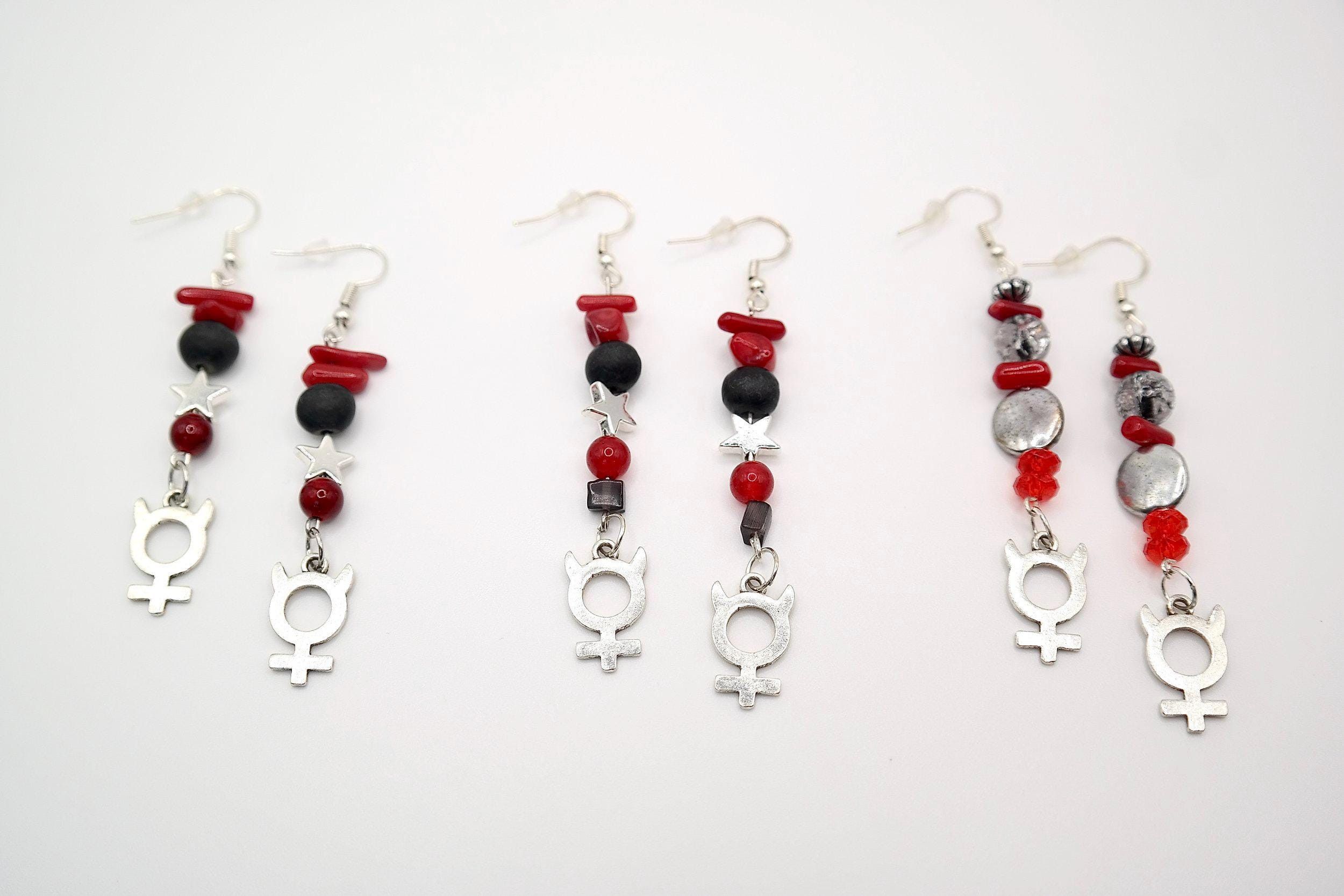 Handmade Devil Venus Symbol Earrings Size ONE SIZE - 5 Thumbnail