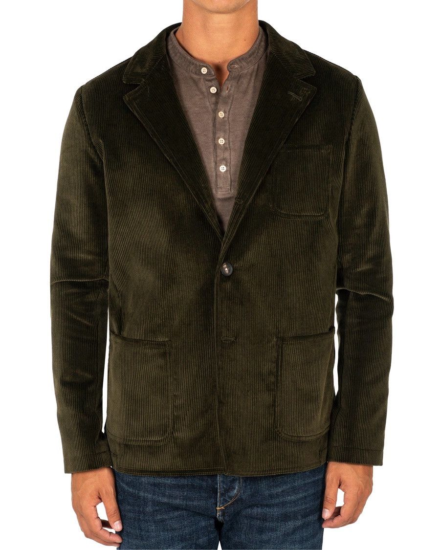 image of Massimo Alba Baglietto Corduroy Work Jacket in Moss Green, Men's (Size 48L)
