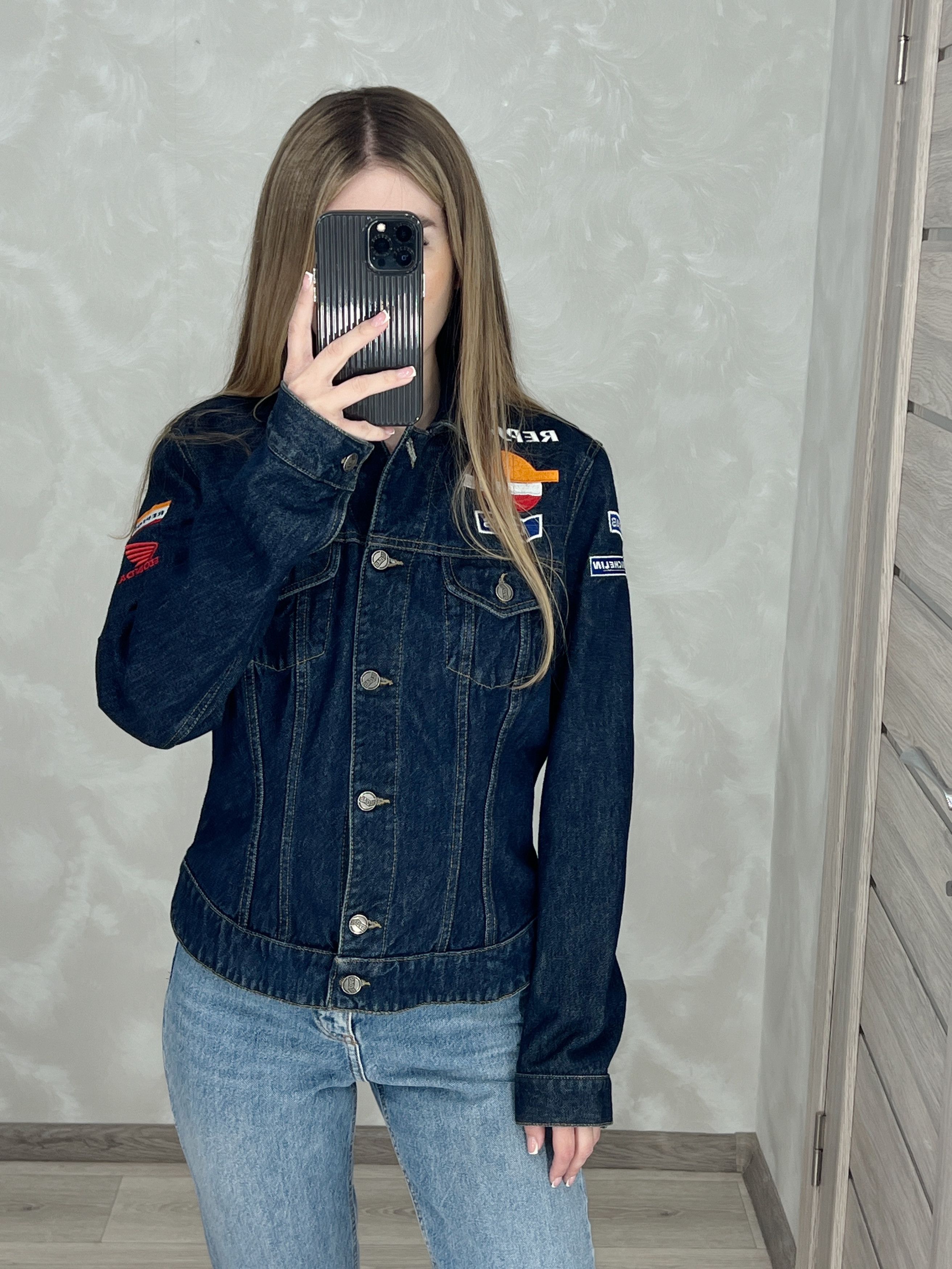 GAS × Honda Gas Denim Jacket Honda Repsol Racing Michelin Women Size L / US 10 / IT 46 - 9 Thumbnail