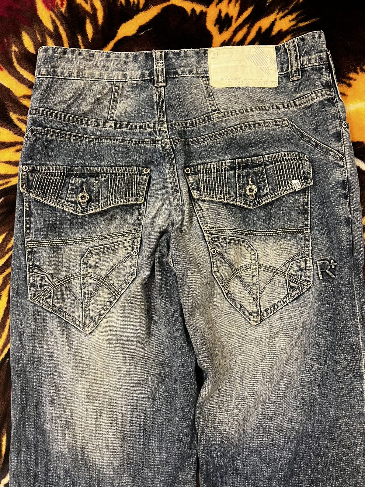 Rocawear × Vintage Y2K Rocawear R+ Baggy Jeans Size US 34 / EU 50 - 2 Thumbnail