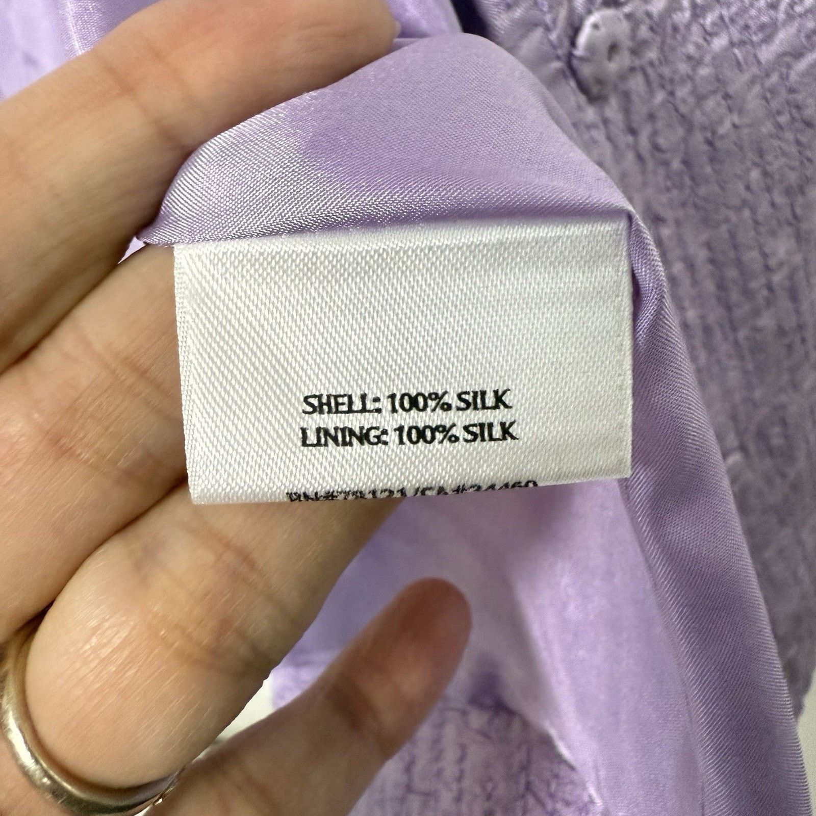 Eileen Fisher Eileen Fisher Purple 100% Silk Crinkle Jacket Large Petite Size L / US 10 / IT 46 - 4 Thumbnail