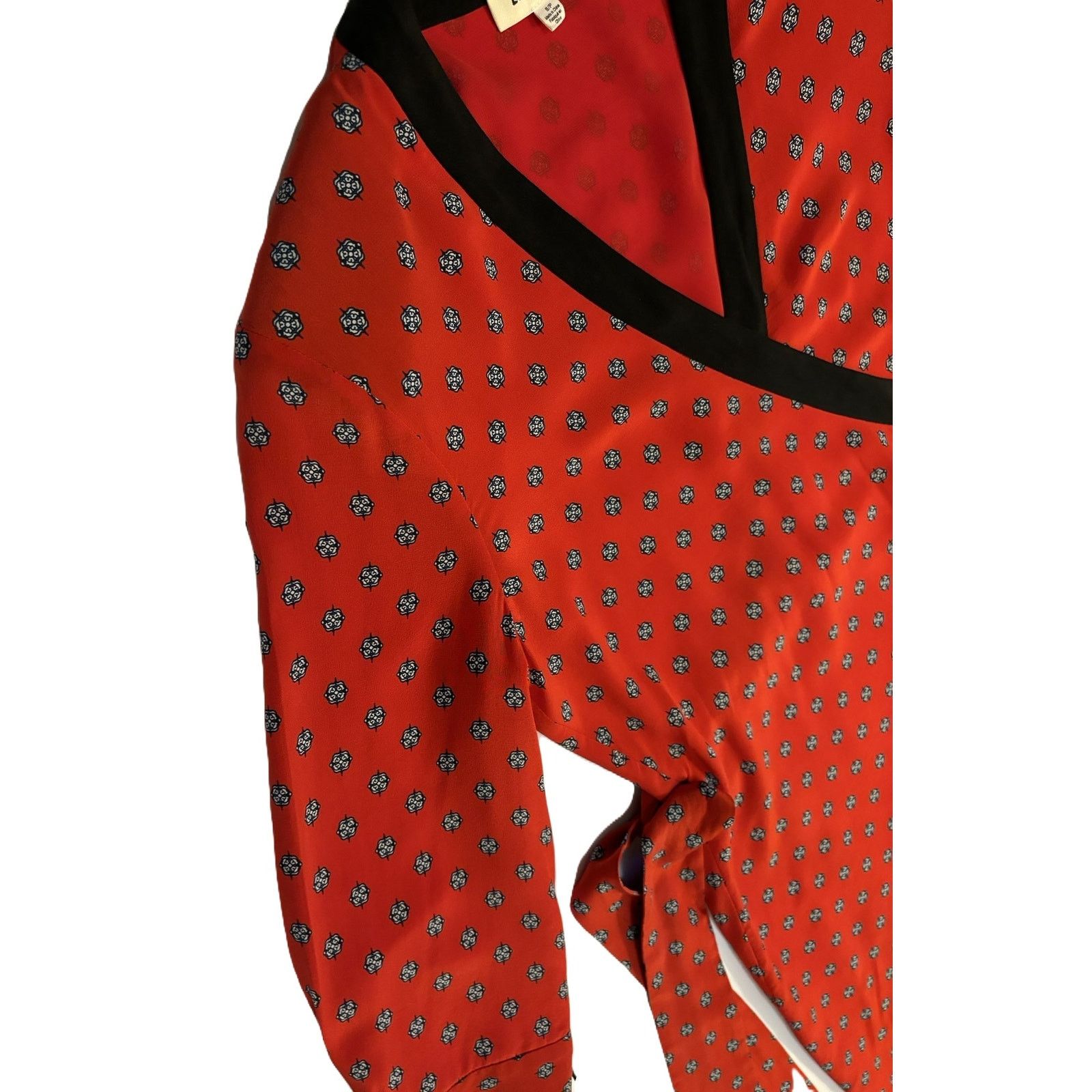 L'AGENCE L'Agence Silk Wrap Dress Red Navy Pattern Small Size S / US 4 / IT 40 - 12 Thumbnail