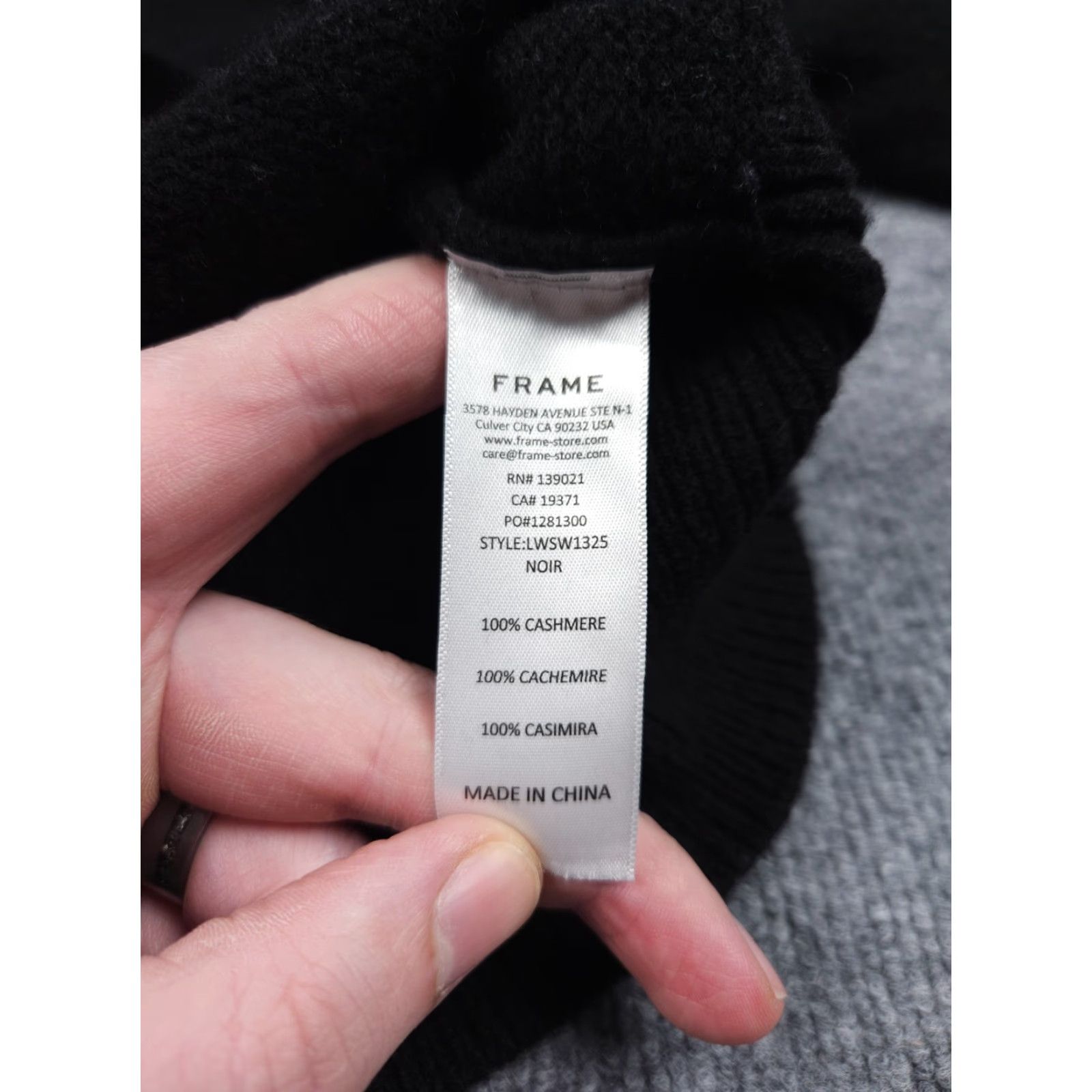 Frame FRAME Sweater Shirt Women L Black Cashmere 100% Knit Turtleneck Puff Sleeve Casual Pullover Size L / US 10 / IT 46 - 6 Thumbnail