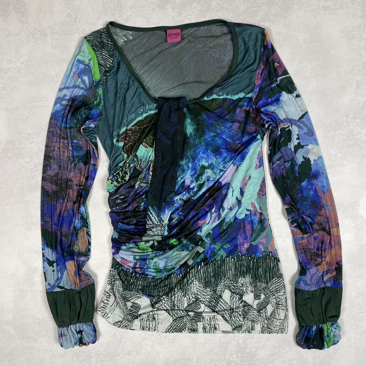 Other Save The Queen Multicolour Viscose Blouse Top Gaultier Style Size S / US 4 / IT 40 - 1 Thumbnail