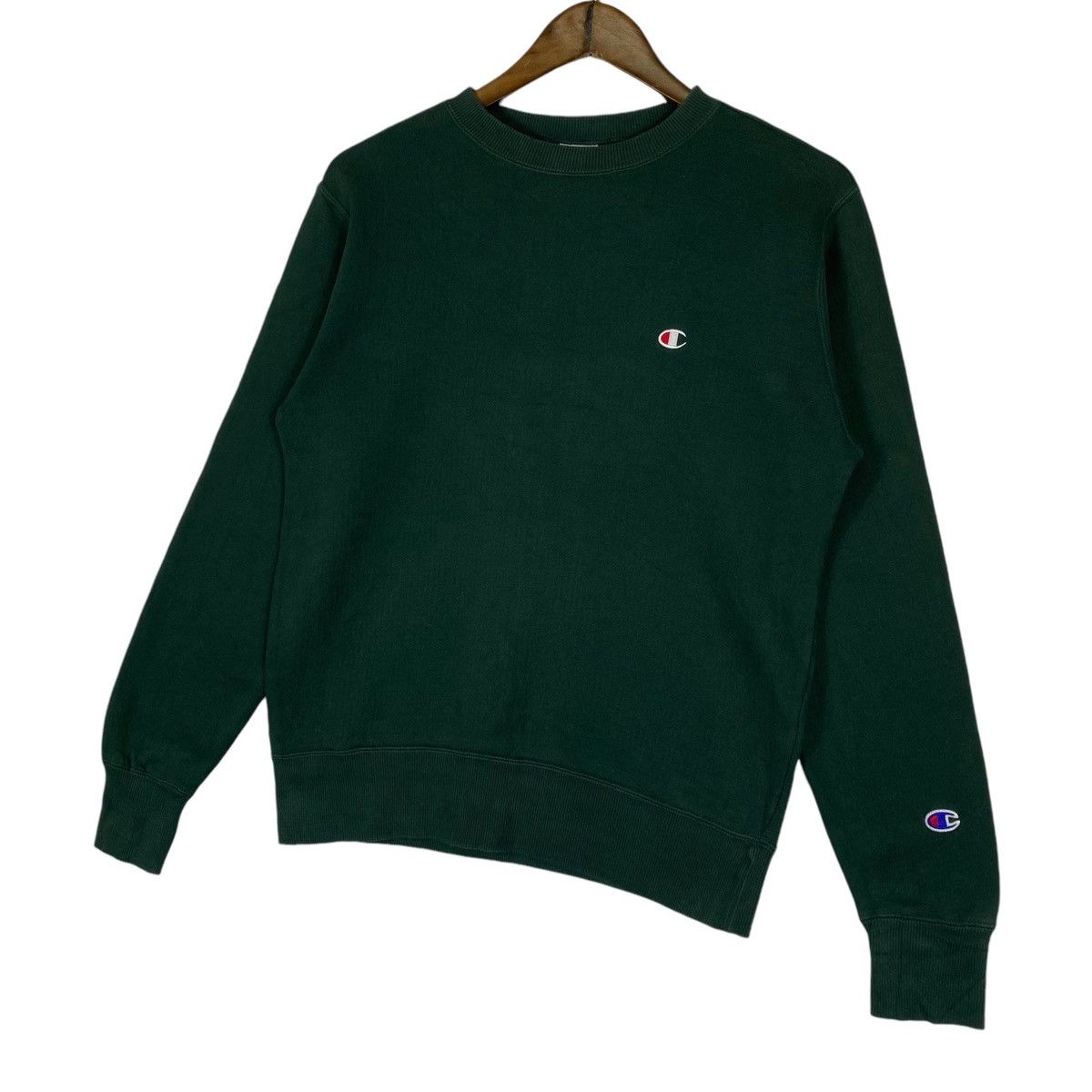 Champion × Vintage Vintage Champion Crewneck Sweatshirt Green Pullover Jumper S Size US S / EU 44-46 / 1 - 2 Thumbnail