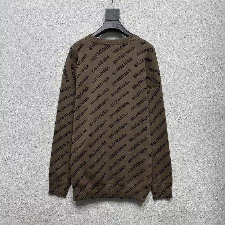 Balenciaga Balenciaga Barrage Brown Printed Logo Wool Sweater Size US XS / EU 42 / 0 - 1 Thumbnail