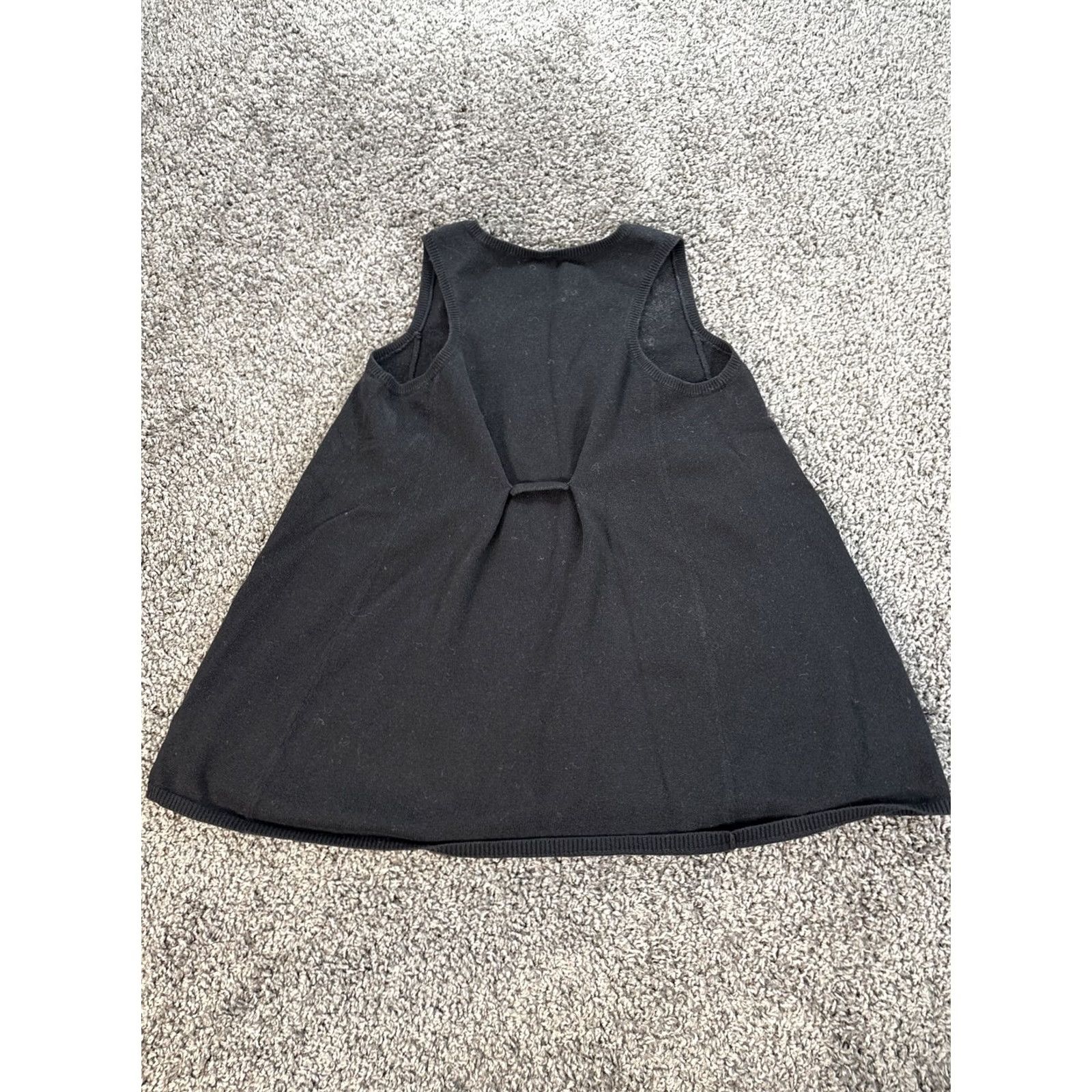 Eileen Fisher Eileen Fisher Button Front Vest Shirt Dress Womens Midi Black Cashmere Cotton Button Crew Neck Sleeveless M Med Women Size M / US 6-8 / IT 42-44 - 7 Thumbnail