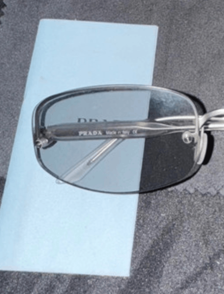 Prada × Vintage PRADA Sunglasses Rectangle Wrap Shield Metal Symbole Sport Size ONE SIZE - 4 Thumbnail