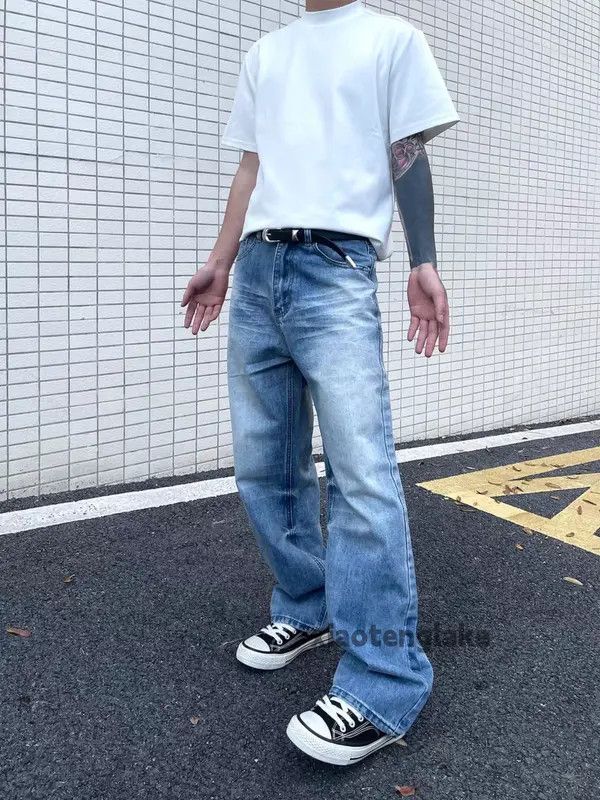Jean Unisex washed faded cleanfit yuppie y2k loose jeans Size US 32 / EU 48 - 3 Thumbnail