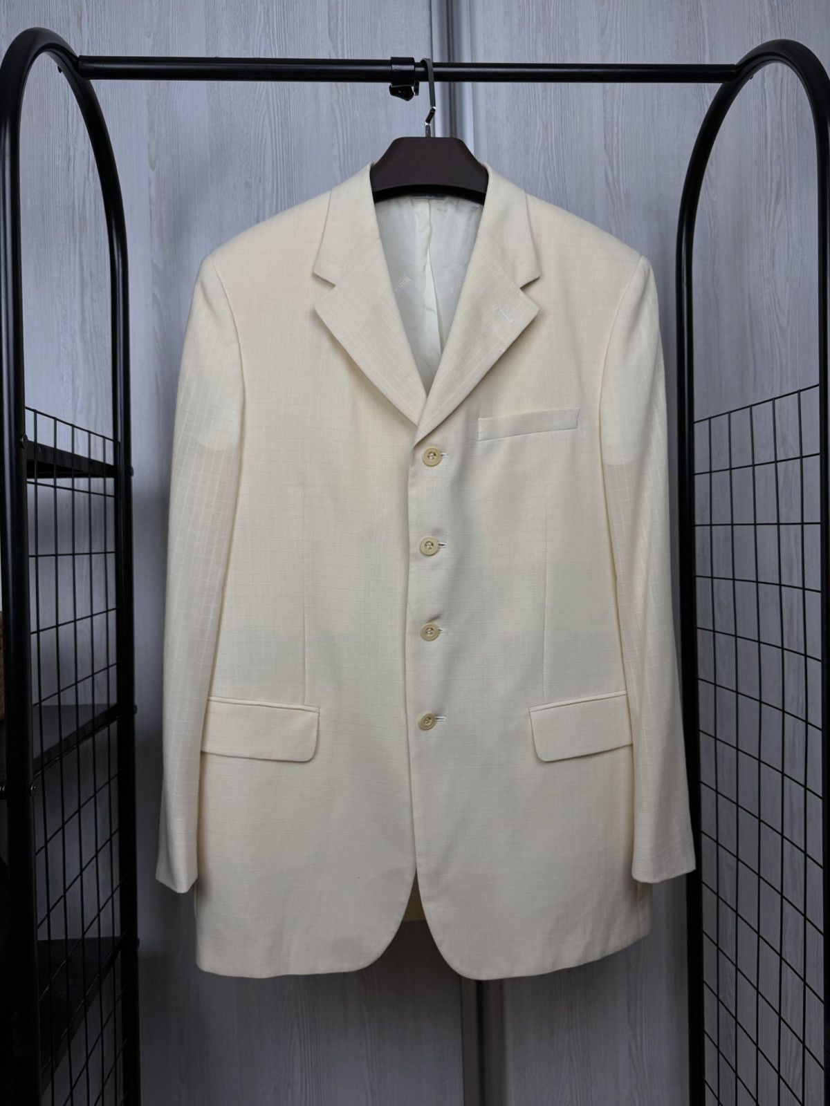 Versace Versus Versace yellow wool 4 buttons made in Italy blazer Size 42R - 1 Thumbnail